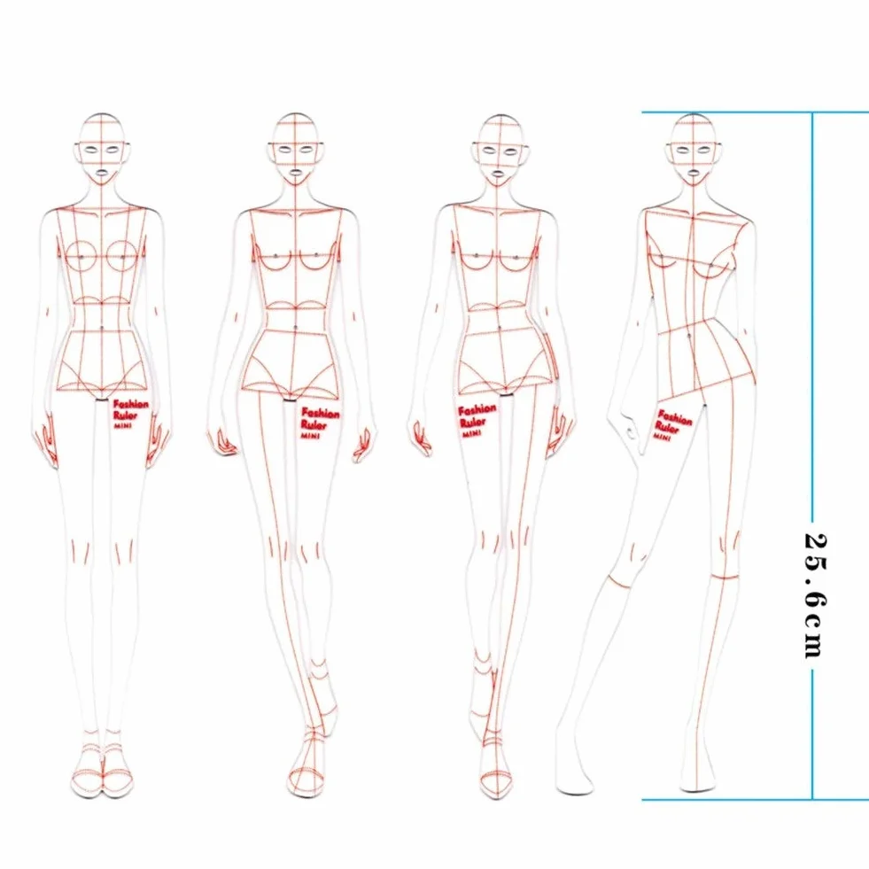 Regla MéTrica de PláStico, Plantilla de Moda Regla Mujer Humano Dinámica Curva Francesa Ropa Humanoide Patrón de Medición Reglas de Curva Francesa para Costura Reglas de Costura