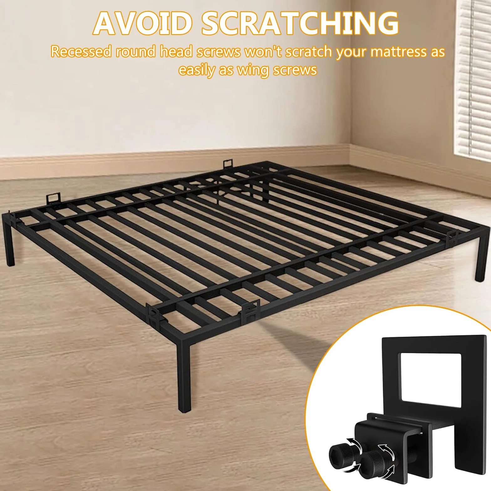 GOMETY 6 juntas antideslizantes para colchón, soporte para colchón contra deslizamiento, soporte para colchón para marco de cama, agarre antideslizante de metal estable para marco de cama de metal