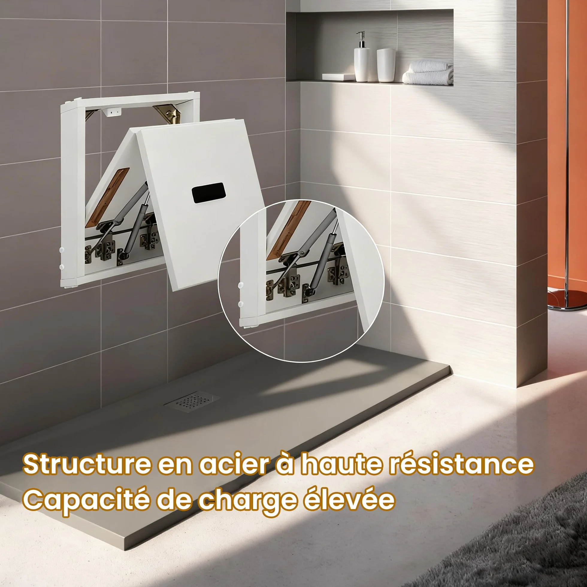 uyoyous Taburete plegable de pared para cambiar zapatos, banco de entrada, banco para salón, entrada, cuarto de baño