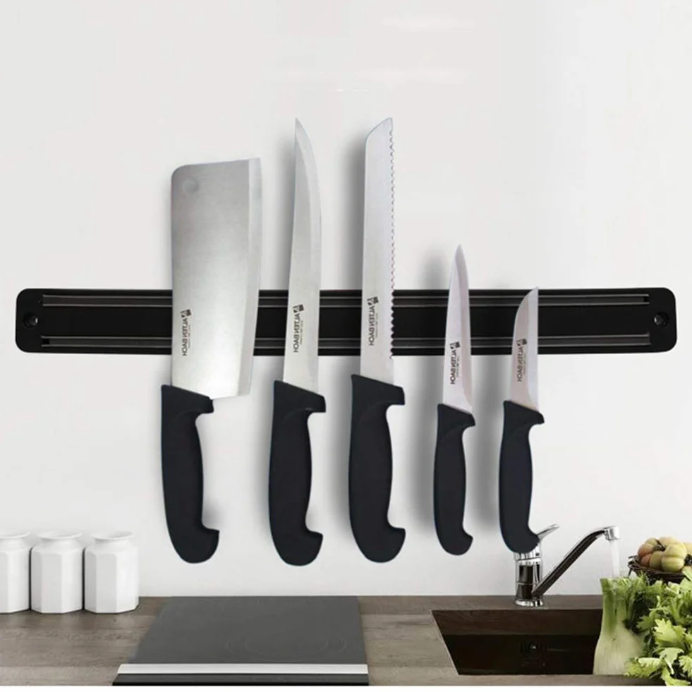 Barra magnética para cuchillos de cocina Imán montaje en pared titular cuchillos magnético cocina barra magnética titular cuchillos y utensilios de acero inoxidable,33cm