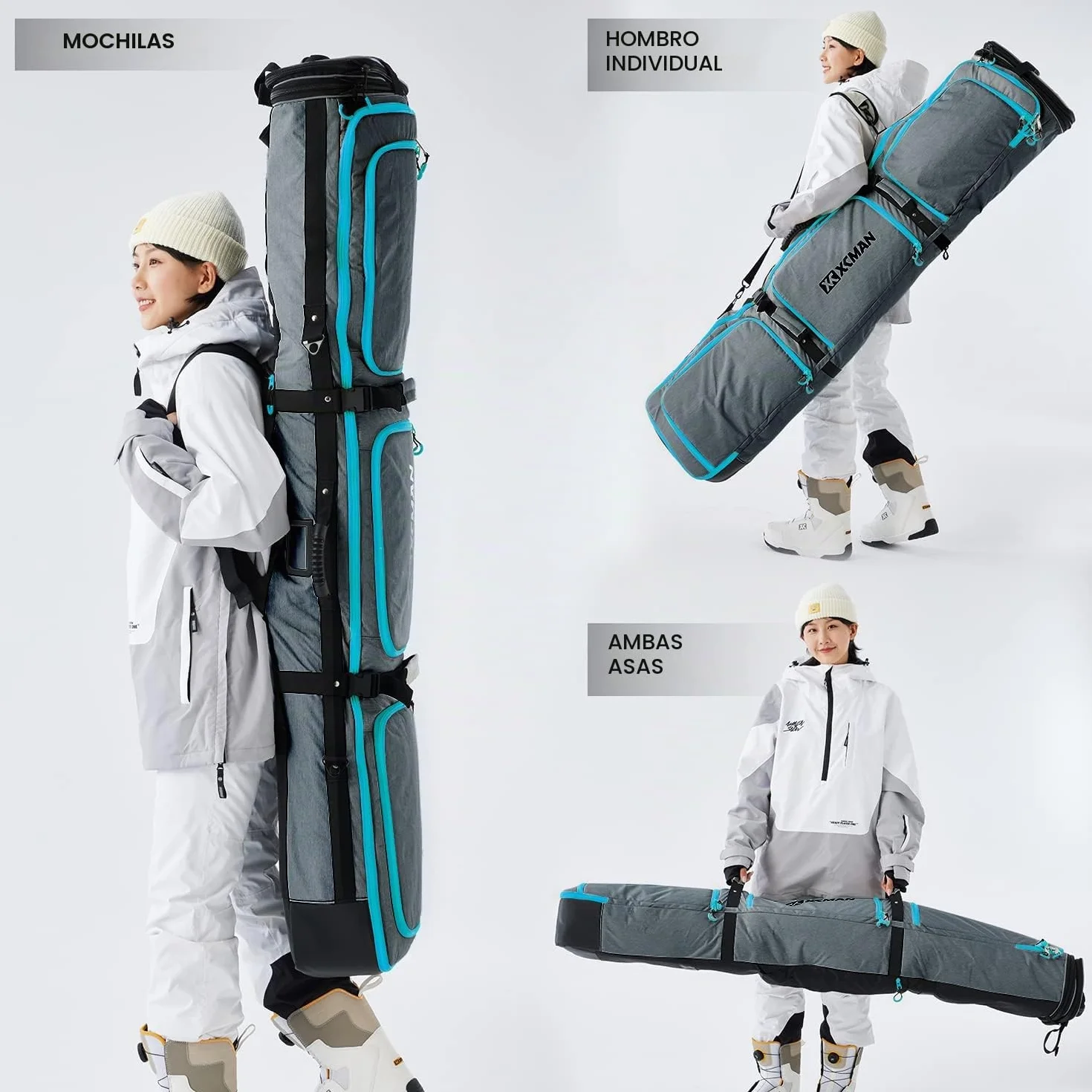 XCMAN Bolsa de snowboard 160/190 cm resistente para viajes