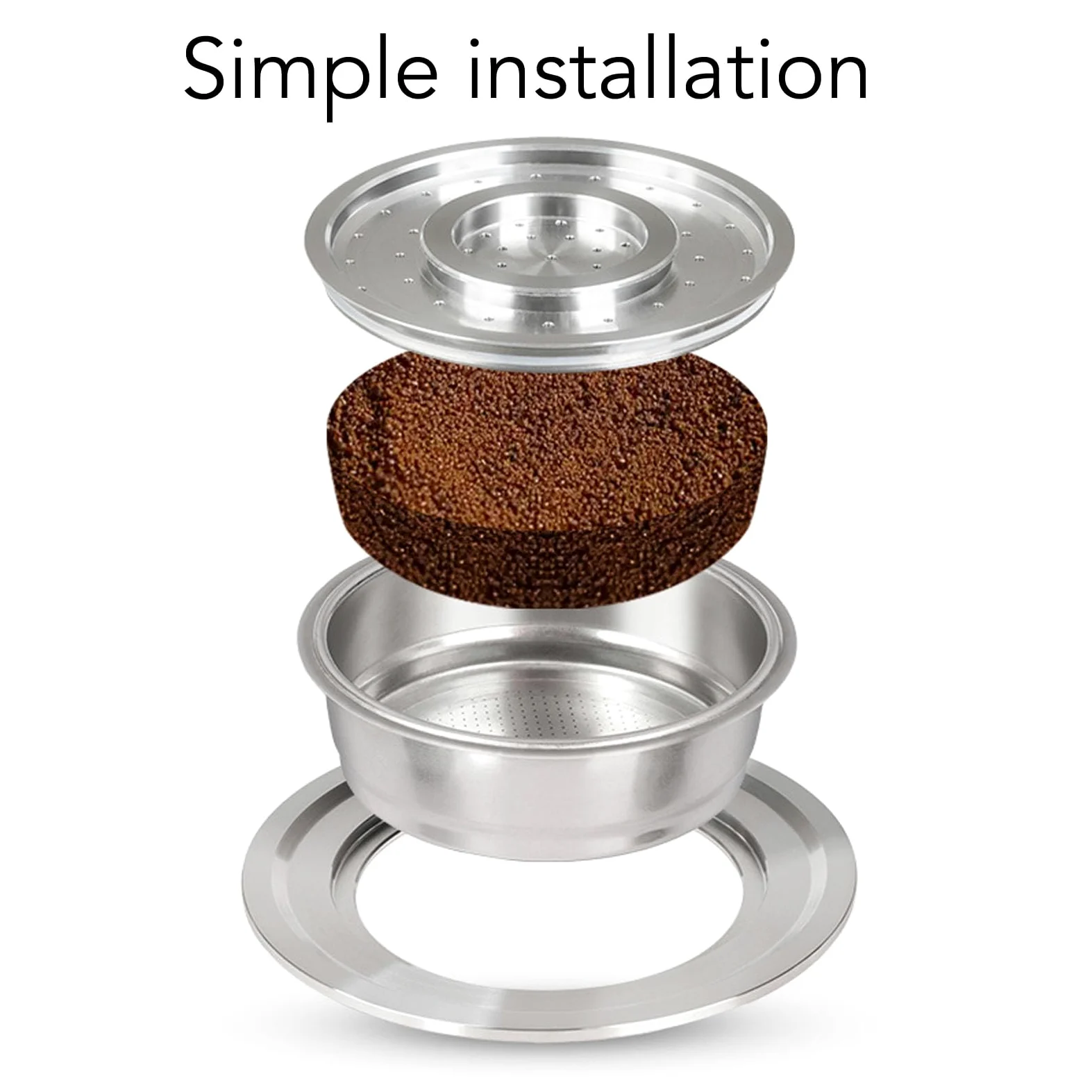 Taza de café recargable de acero inoxidable, taza de cápsula de café reutilizable apta para máquina de café , papel y acero inoxidable, buena para el medio ambiente y la comodidad