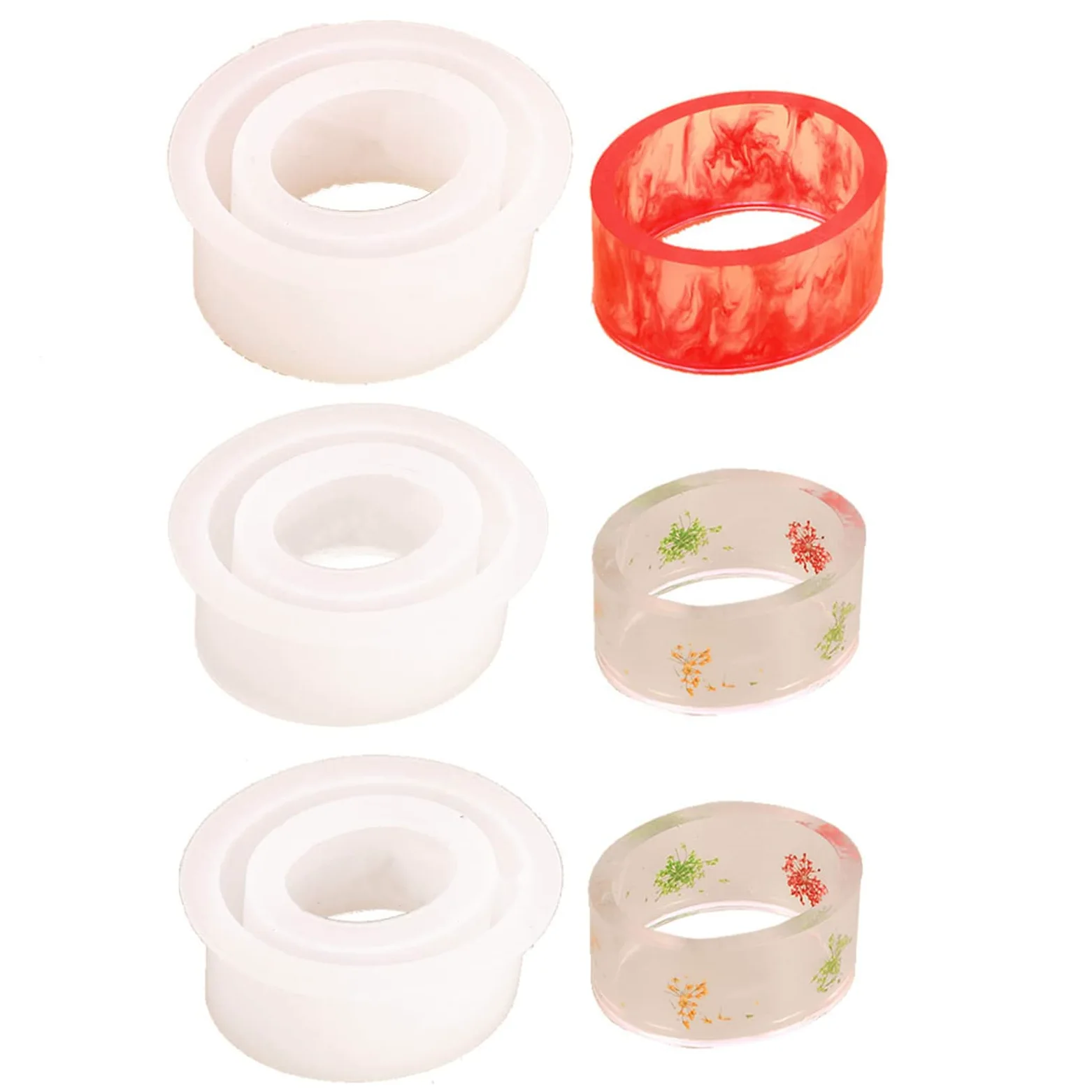 Brazalete Brazalete de Resina Molde de Fundición Silicona Transparente | Herramientas para hacer joyas, silicona transparente, resina fundida, pulsera abierta para puños, flores secas
