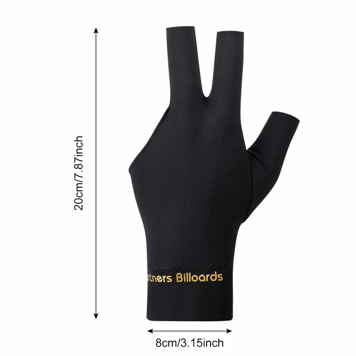 Tokaneit Guantes de Billar Antideslizantes,Guante de Taco de Tres Dedos,Guante de Billar Universal de Tres Dedos,Guantes Elásticos Transpirables,Unisex,por Las Manos Izquierda y Derecha 2 Piezas