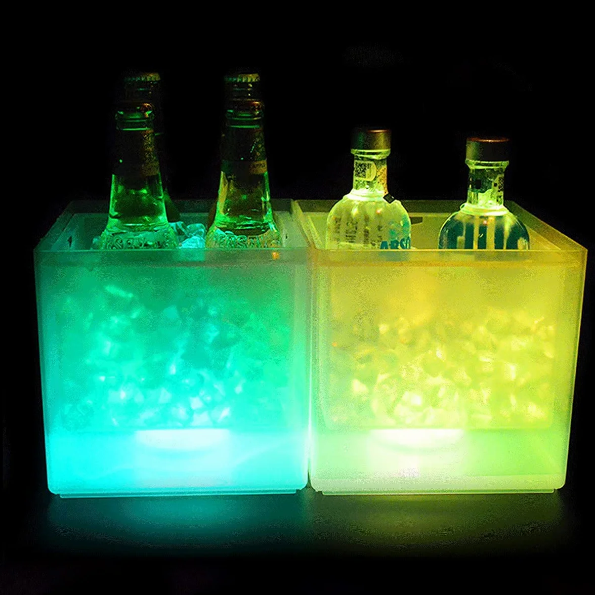 Cubo De Hielo Led De 3,5 Litros, Colorido Con Cambio Automático, Para Fiestas, Casas, Bares, Clubes, Restaurantes Temáticos, Ideal Para Congelar Vino Tinto, Cerveza