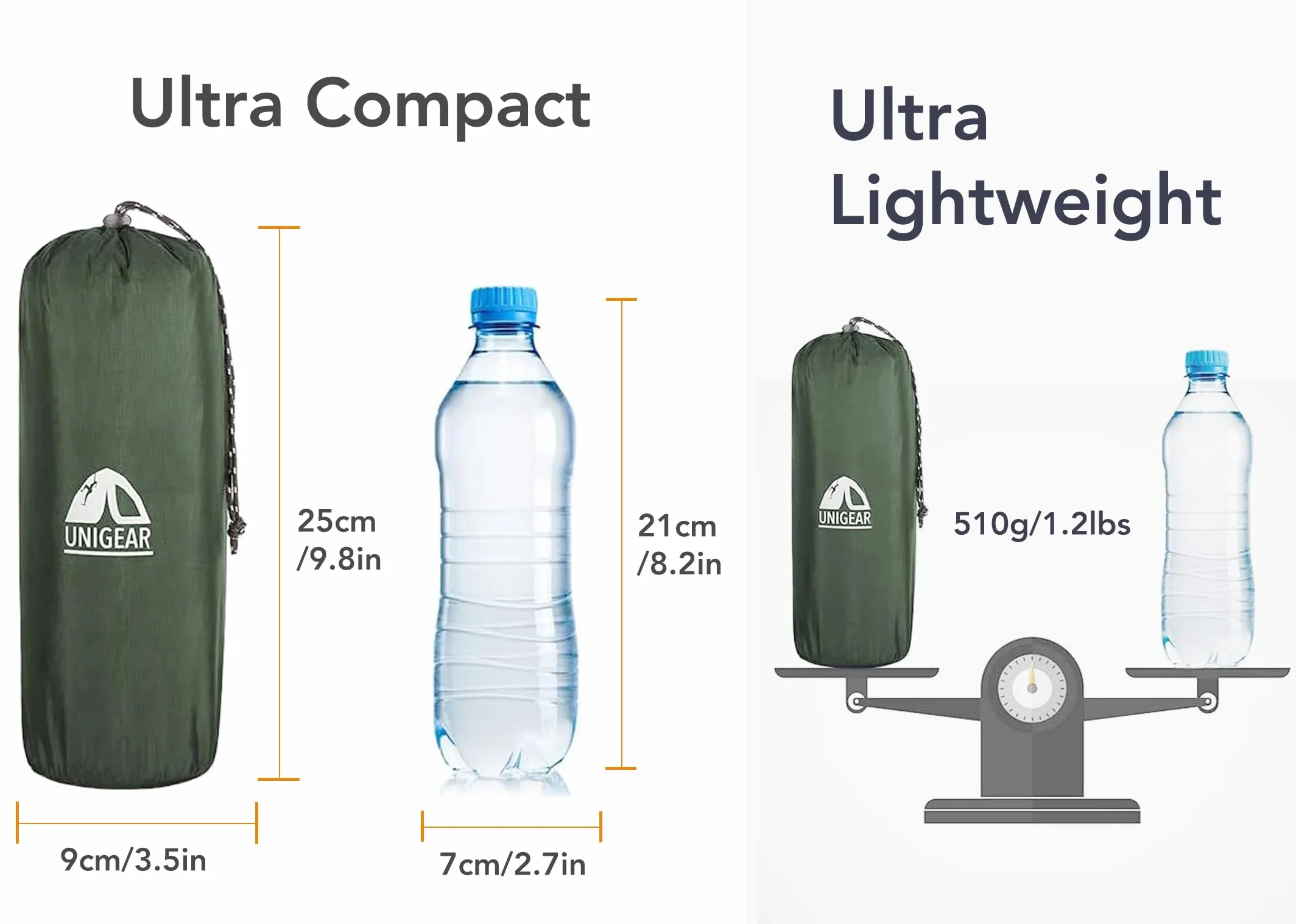 Unigear Esterilla Inflable Portátil Colchón de Aire para Camping Ultraligero Resistente