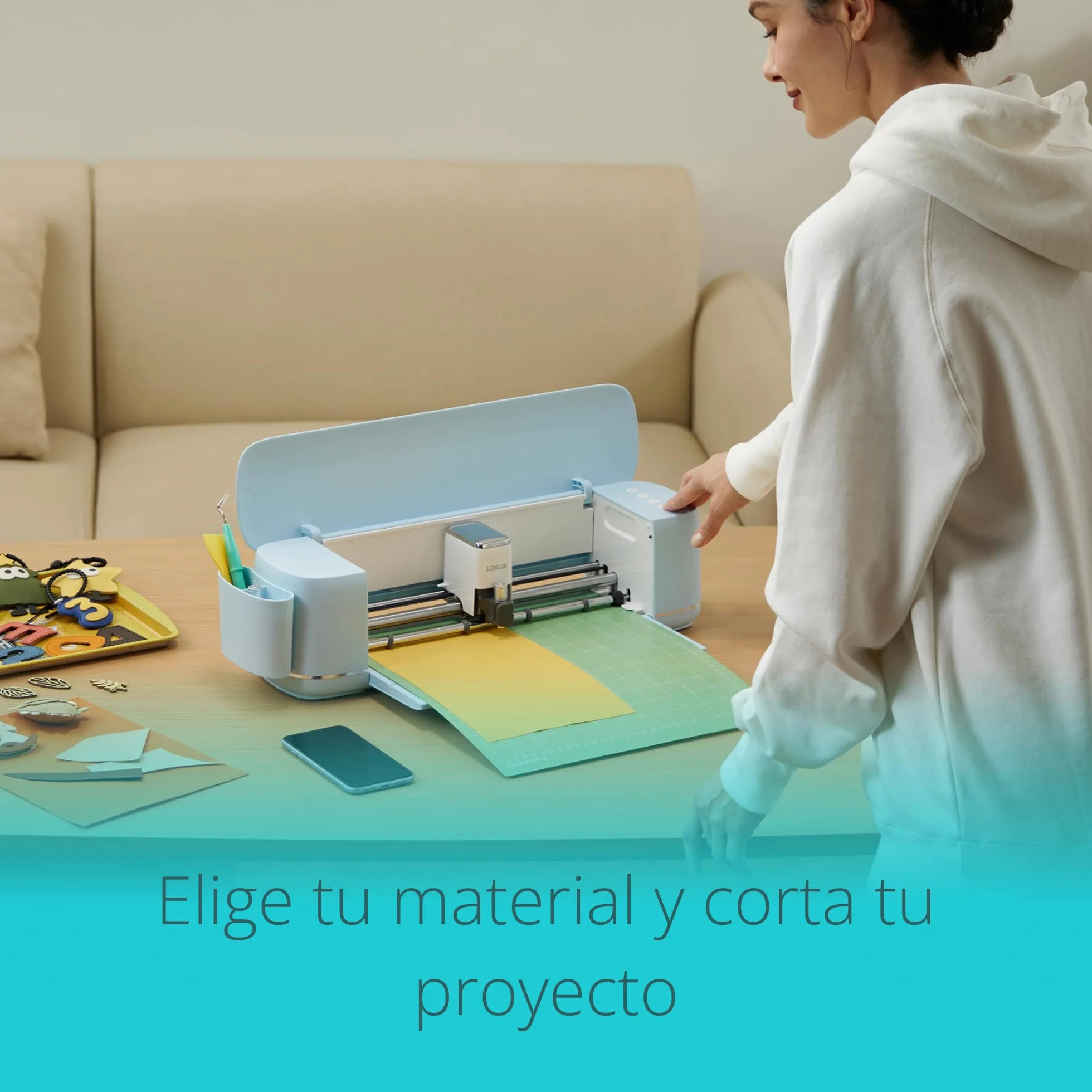 LOKLiK iCraft Máquina Plotter - Máquina de Corte para Personalizar Textiles, Tazas, Bolsas, Pegatinas y Decoración. Funciona con Vinilo, Papel, Cuero, Cartón y Más. (Rosa)