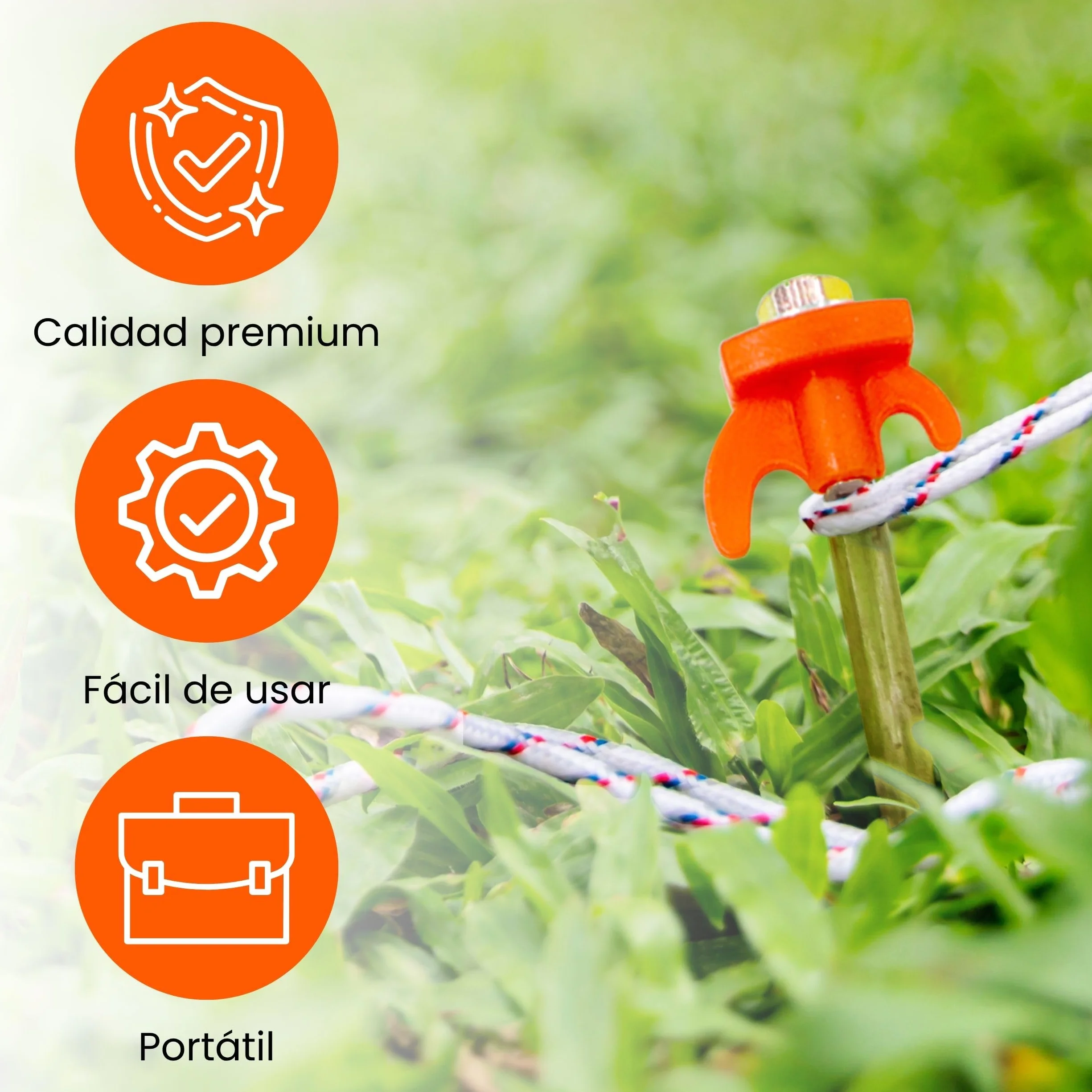 Piquetas Camping Suelo Duro 20,5cm 24 Unidades Naranja Clavijas Tornillo para Tiendas