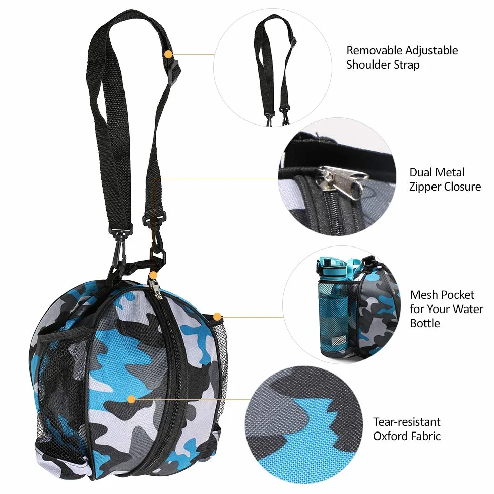 Lixada Bolsa de Transporte para Baloncesto Fútbol Voleibol Azul Camouflage