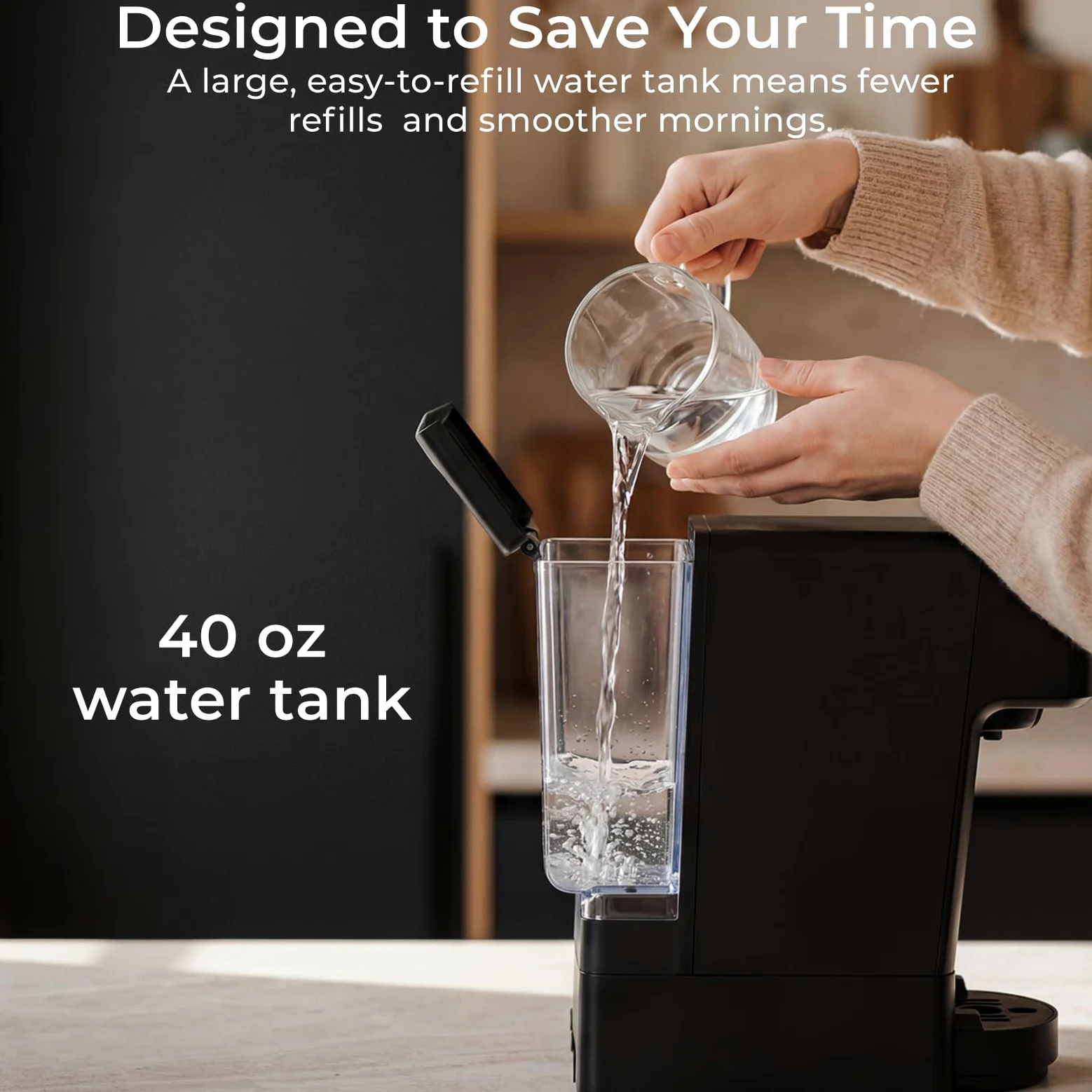 Cafetera compatible con cápsulas Senseo, cafetera de una sola porción de preparación rápida con extracción de rico sabor, capa de crema, diseño elegante que ahorra espacio, sabor de calidad
