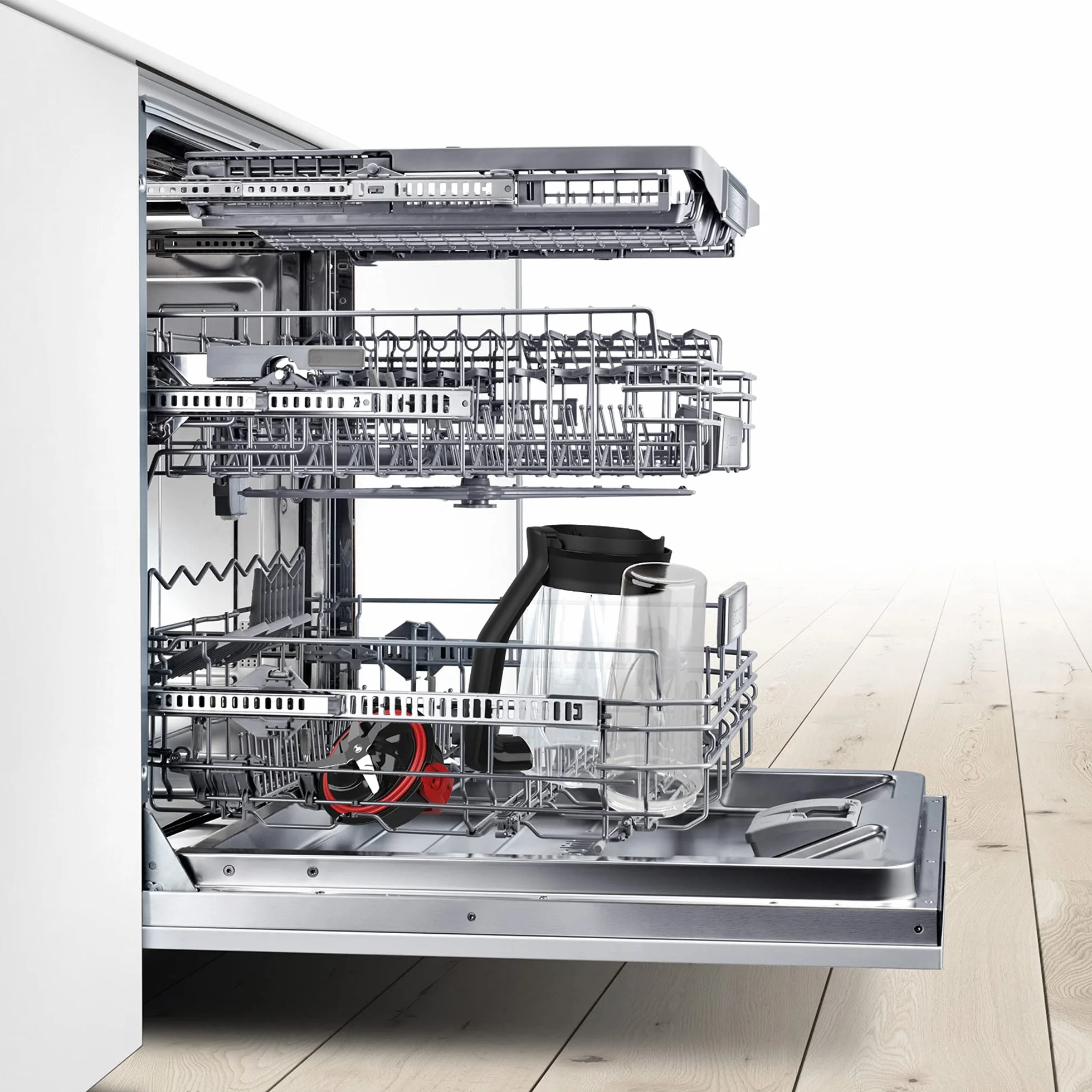 Bosch - Batidora de Vaso VitaPower, 1200 W, 1.5 litros, Jarra de cristal ThermoSafe, Cuchillas EasyClick, Programas Automáticos, Acero y Negro, MMB6382M