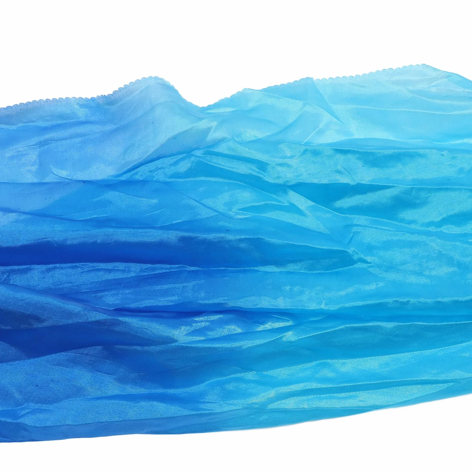 Abanico de Baile Largo 1,5 M Seda con 16 Varillas Resistentes para Danza del Vientre Azul Lago y Azul