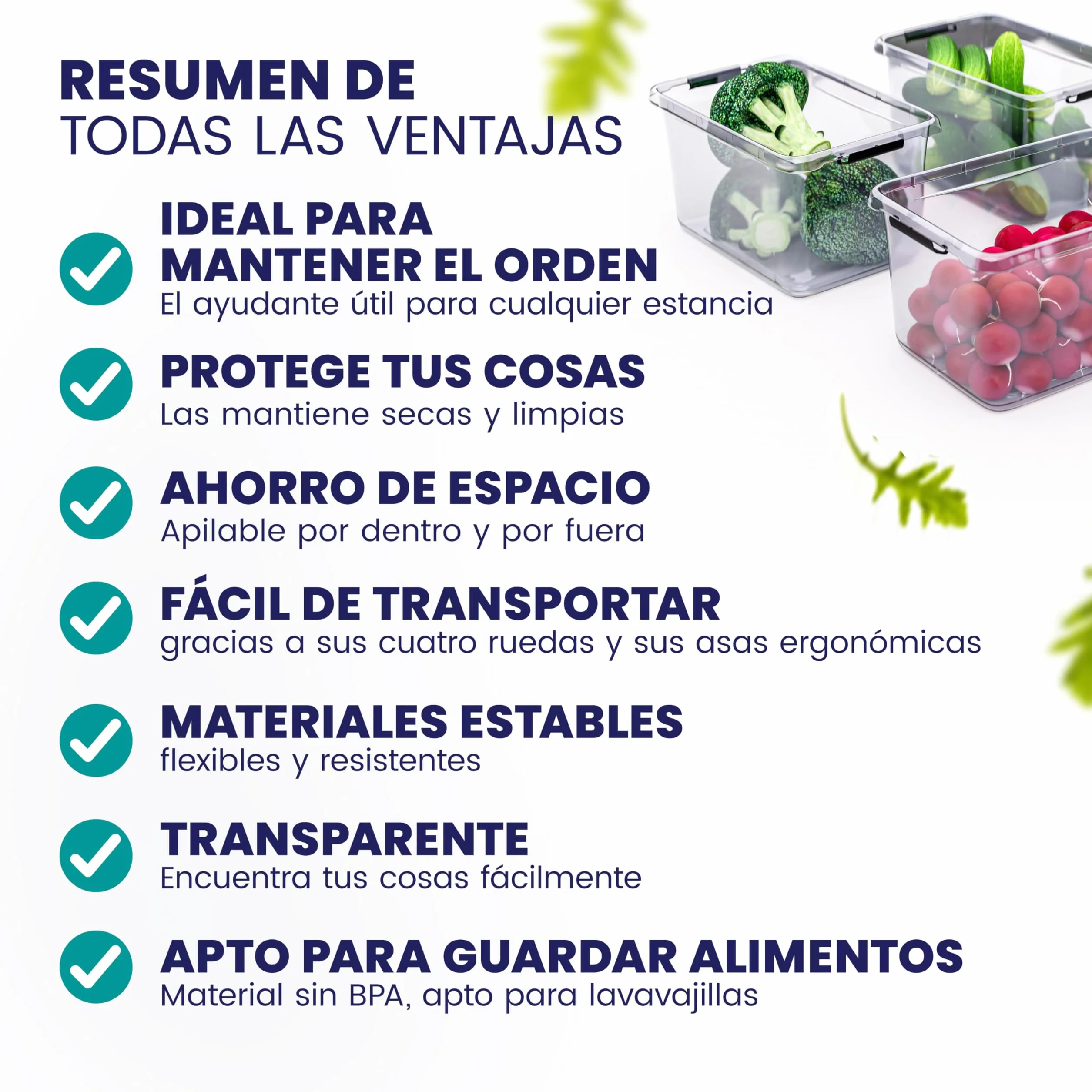Deuba® 10x Cajas de Almacenaje con Tapa Apilables 2L Transparentes Juguetes Cocina Dormitorio libre de BPA Alimentos