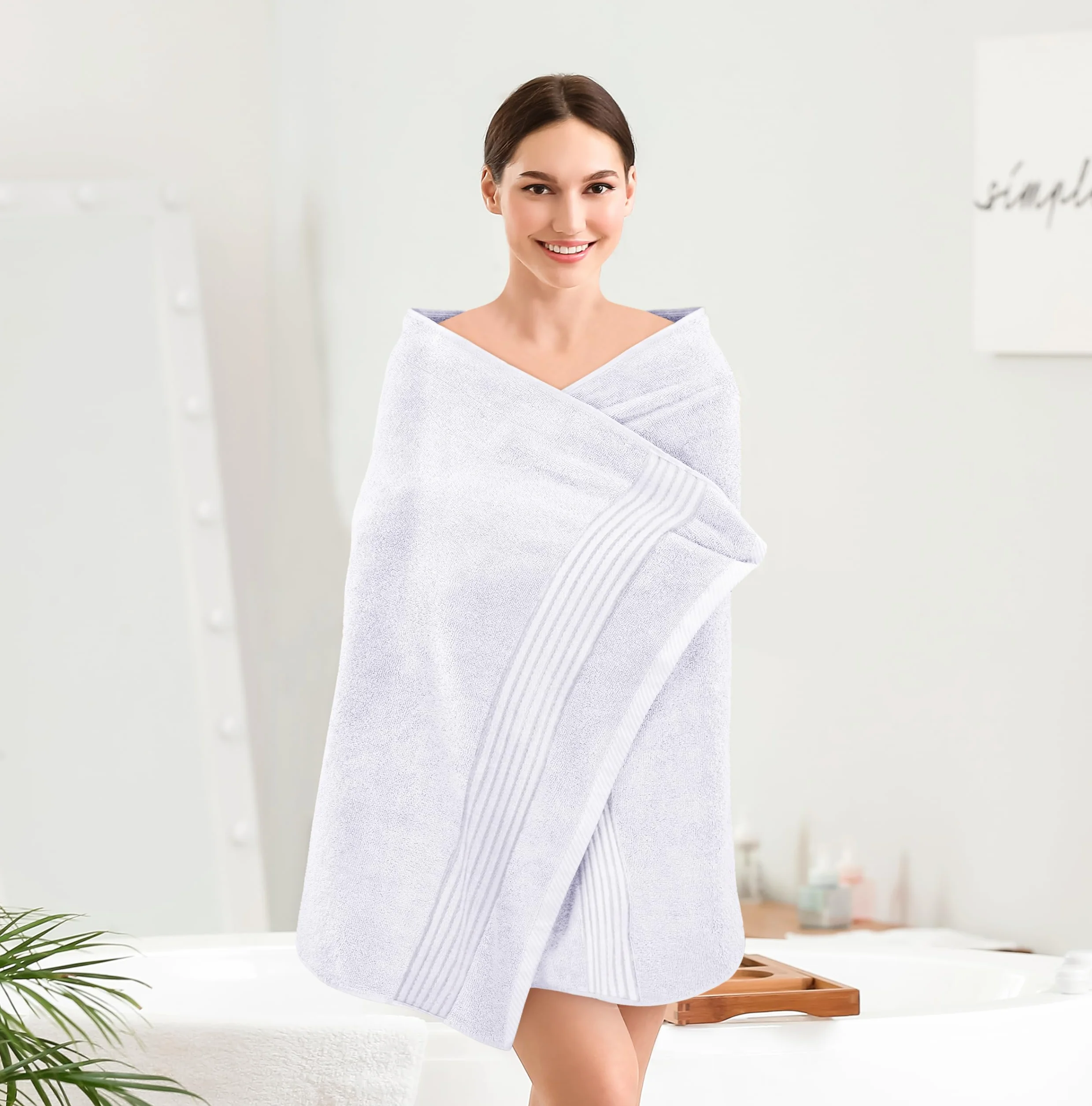 Utopia Towels - Juego de Toallas Baño (Paquete de 4, 69 x 137 cm) Toallas Ducha Algodón 100% Ring-Spun Alta Absorción y Secado Rápido (Blanco)