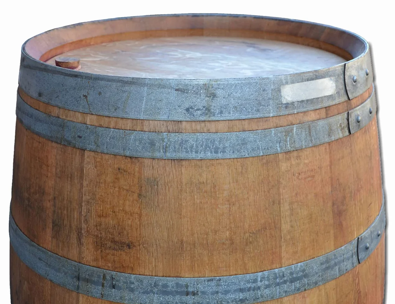 Temesso Barrica Vino decoración 225L - Madera Natural con Tratamiento de Aceite - Barril de Segunda Mano