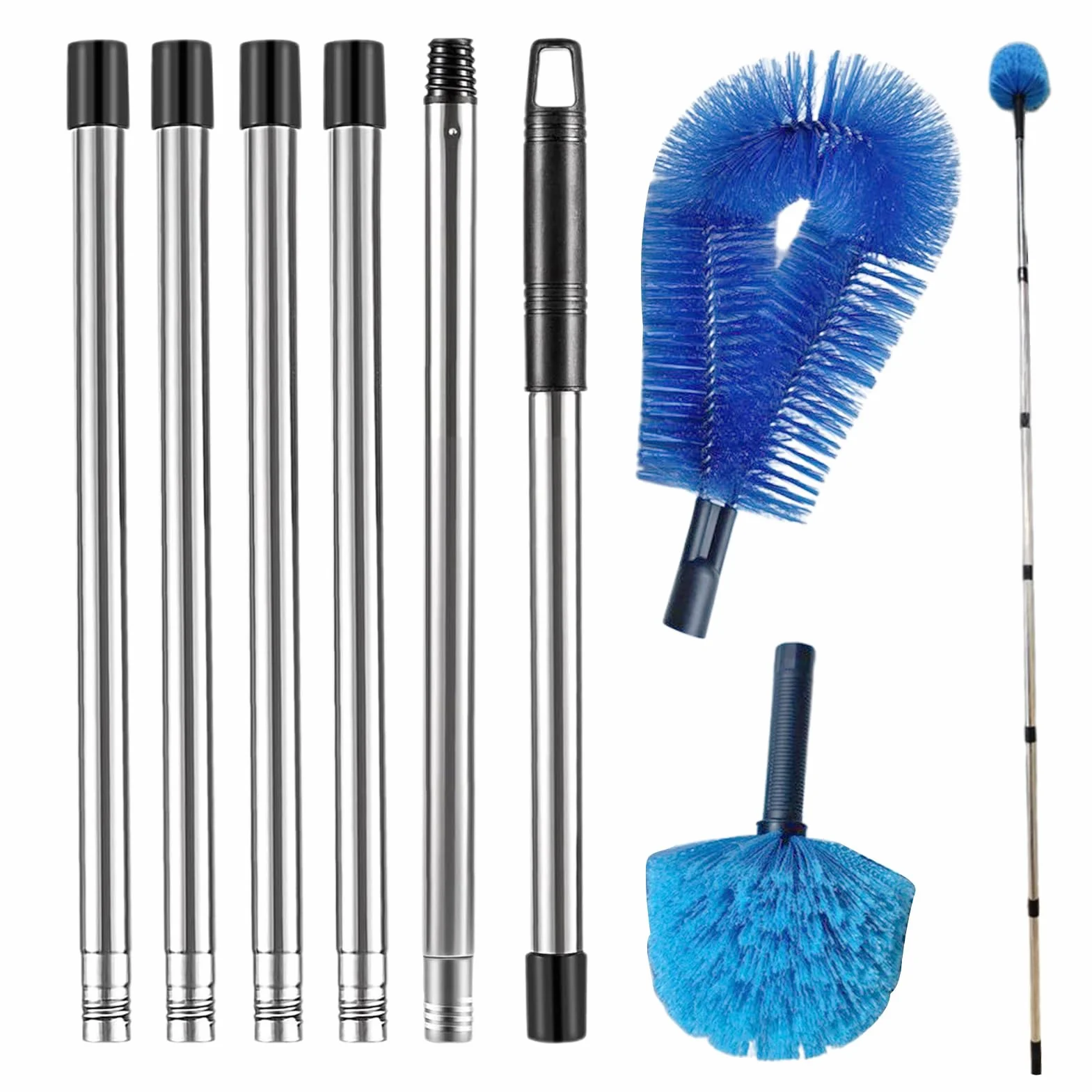 Cepillo de limpieza de canalones telescópico 4,2-4,8 m extractor de hojas flexible