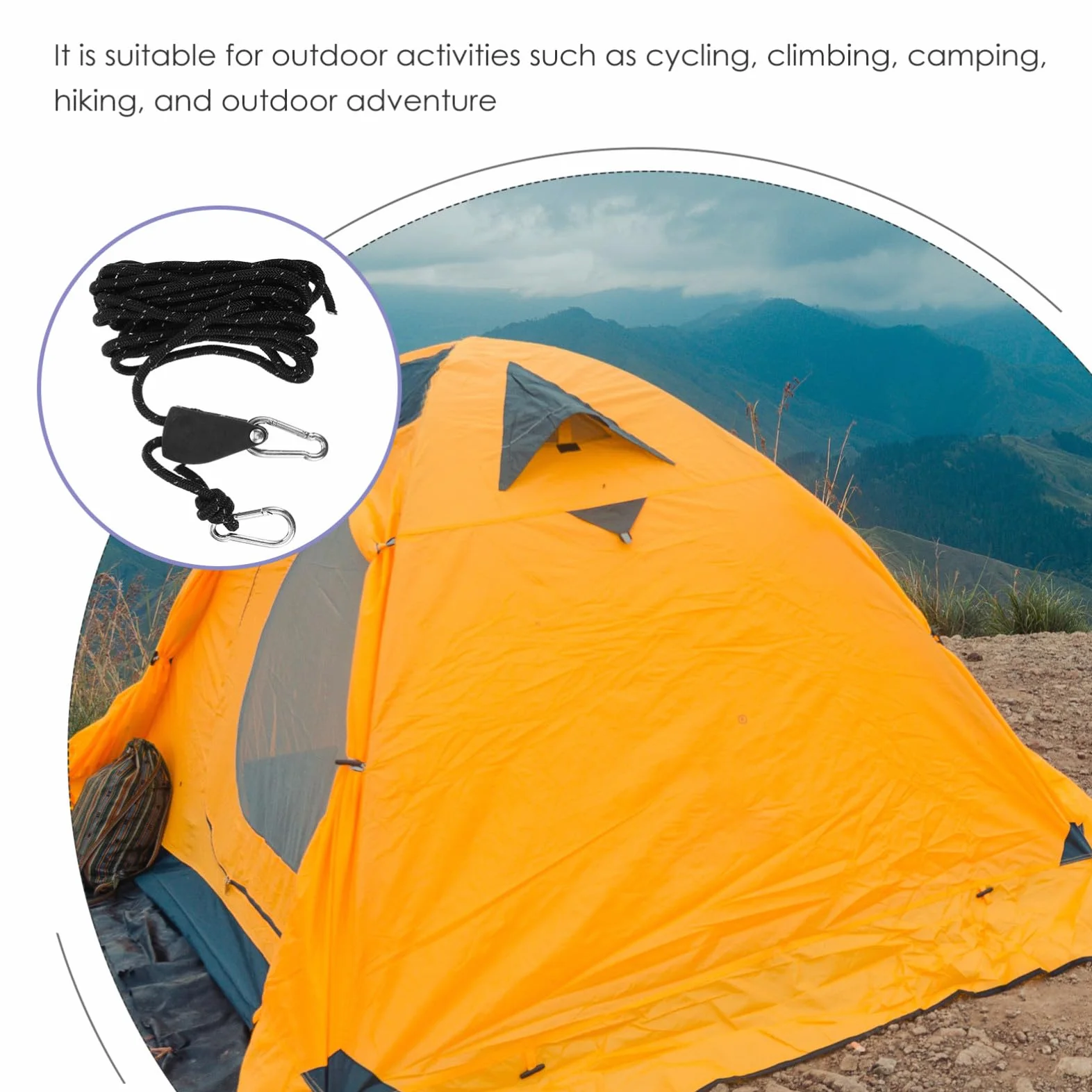 BESPORTBLE Cuerda Prueba De Viento Gruesa Camping Nailon Reflectante Fijar Carpas Toldos