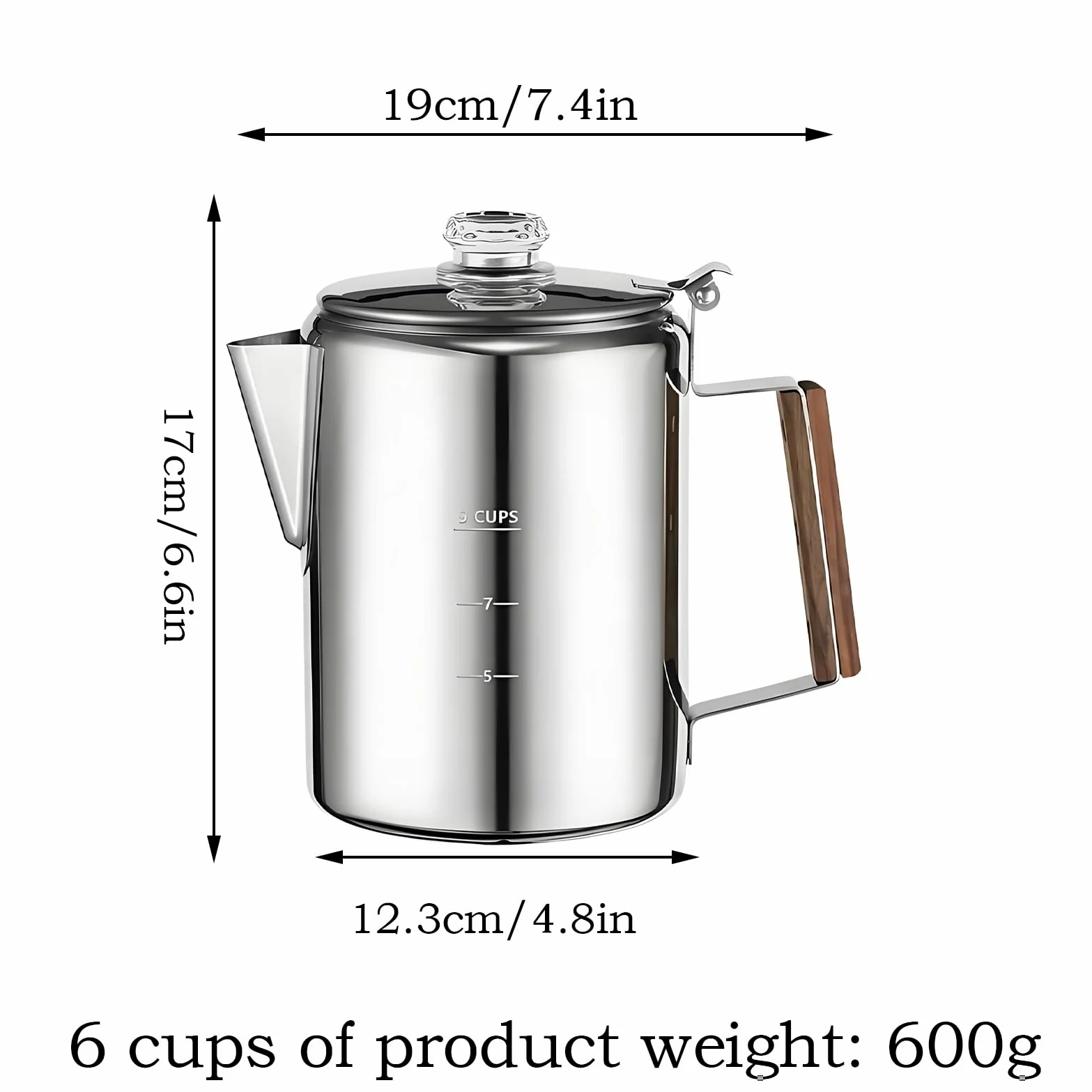 Percoladora Máquina Percoladora Compacta Portátil De Acero Inoxidable | Percoladora de Acero Inoxidable para Café Aire Libre, Camping, Playa, Autocaravana, Familia