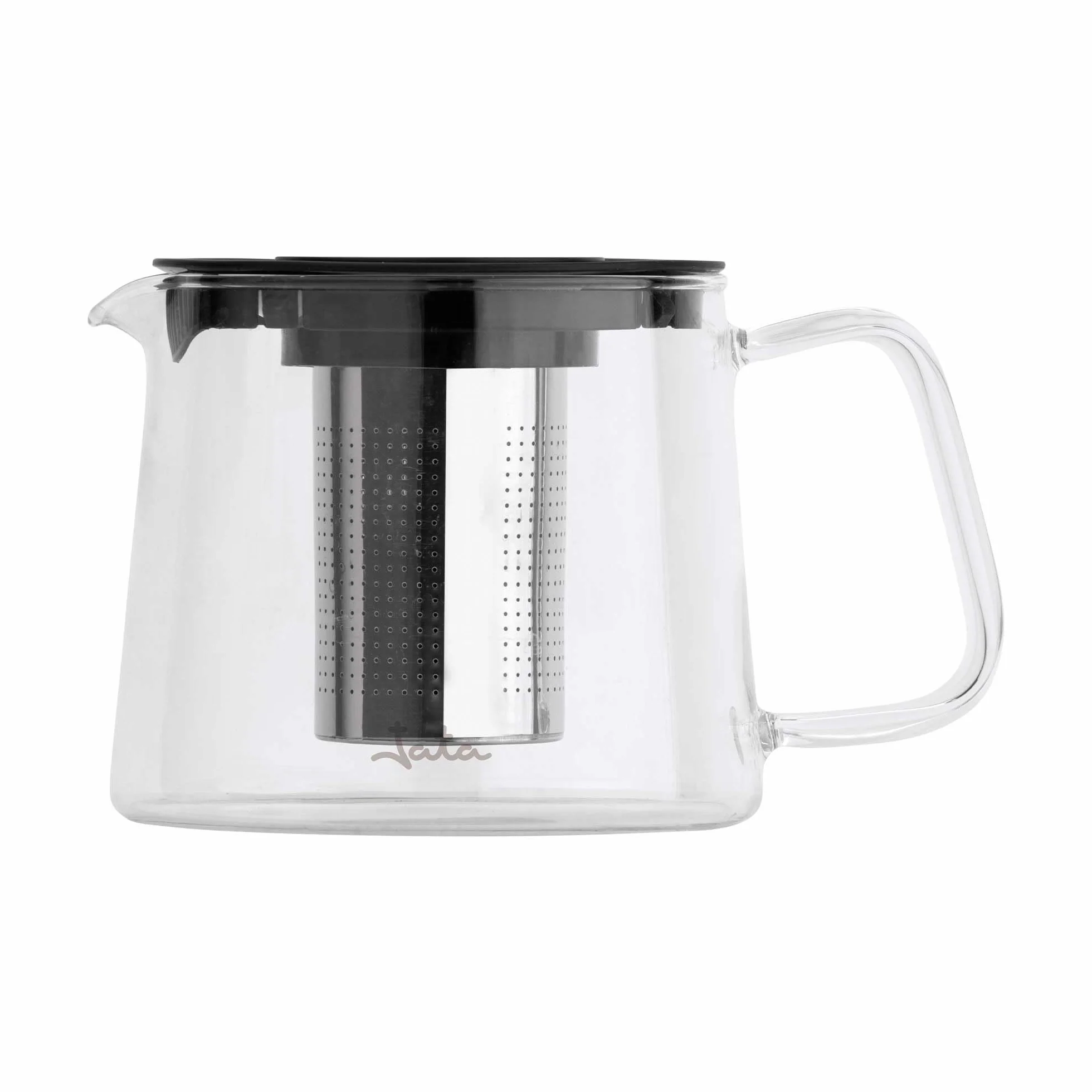JATA HOGAR HCAF5509 - Tetera de Cristal Borosilicato 1L con Infusor de Acero Inoxidable, Tetera para Té e Infusiones, Resistente al Calor, Libre BPA, Filtro Desmontable