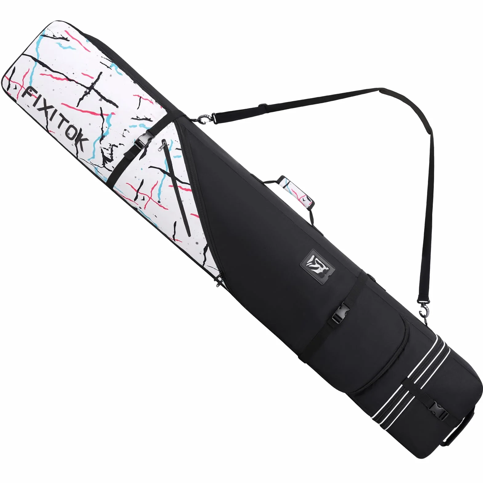 FIXITOK Bolsa de Snowboard y Esquí Impermeable Acolchada 157-181 cm