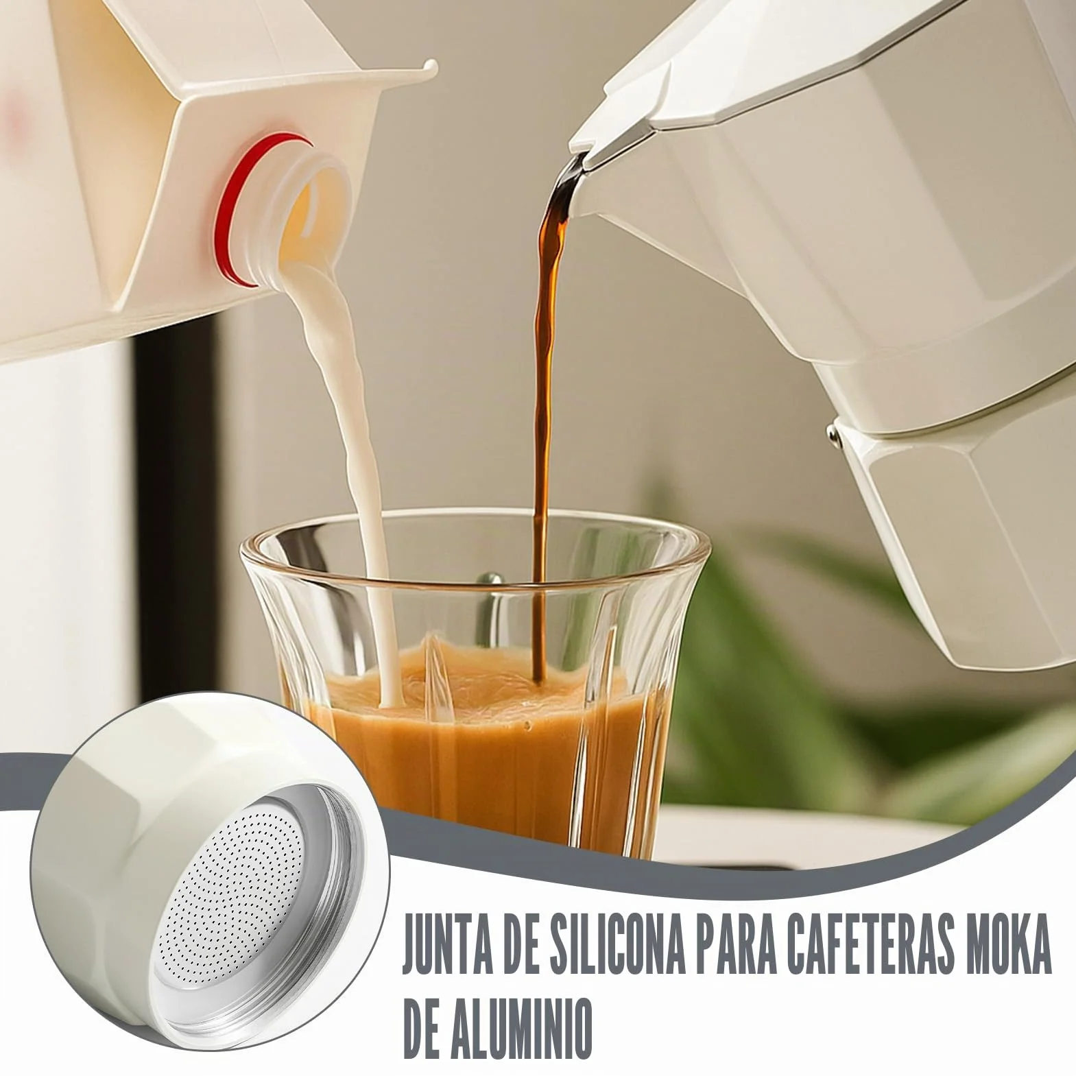 6 juntas de sellado para cafetera espresso, 6 tazas, junta de repuesto de silicona para cafetera espresso, con 2 piezas de filtro de aluminio, anillos de sellado para aluminio cafeteras