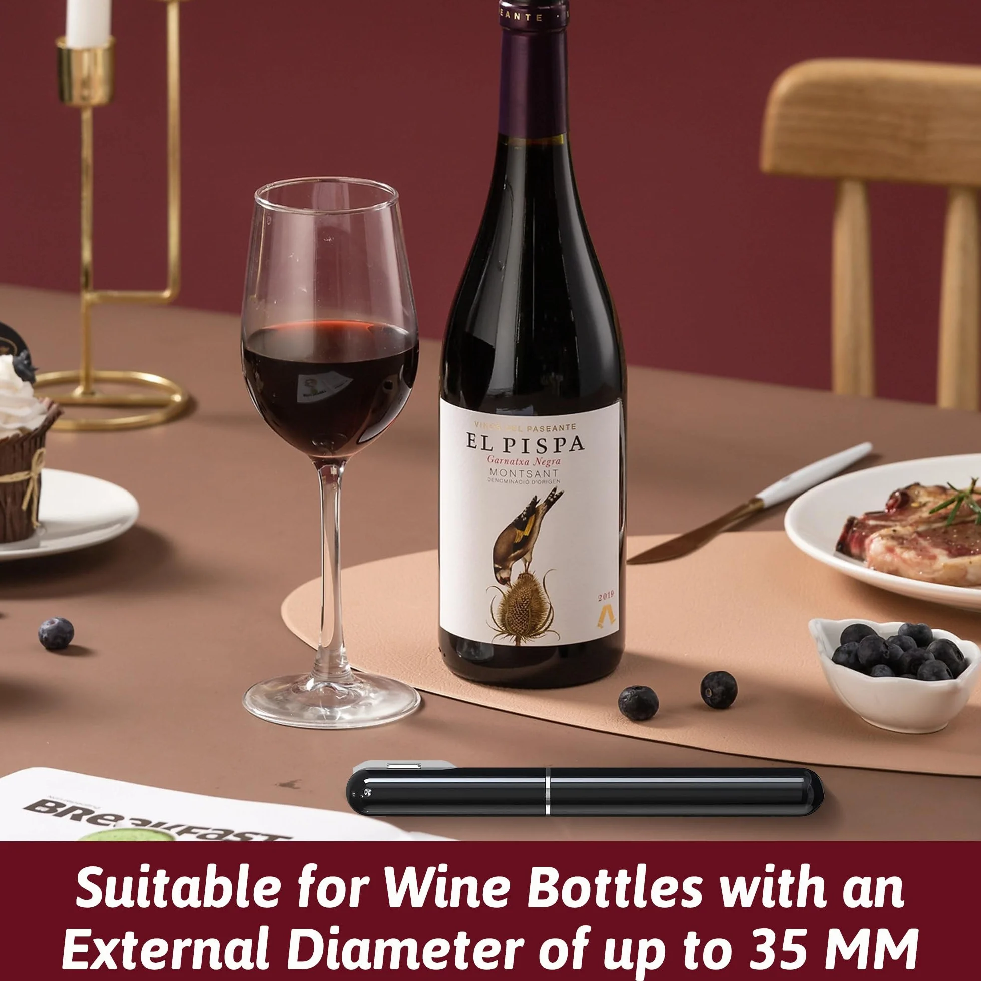 2-in-1 Luftdruck Weinöffner mit Folienschneider, Wein Luftpumpe Flaschenöffner, Tragbar Manueller Korkenzieher Wein, Geschenk für Weinliebhaber, Partys, Hochzeiten, Camping