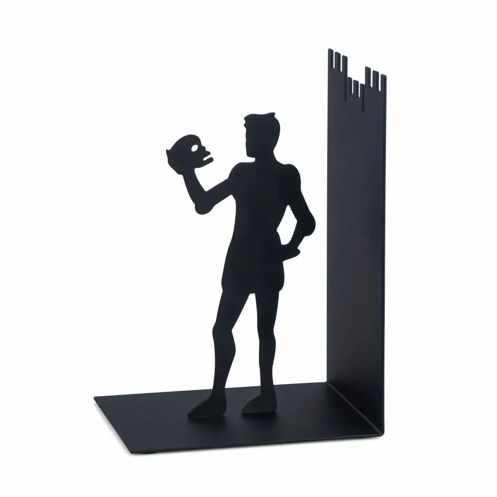 Balvi - Hamlet sujetalibros Decorativo de Metal en Color Negro. Diseño Original
