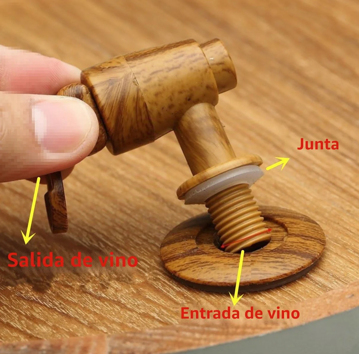 Barril de madera de roble de 5 litros Dream Wood para almacenamiento y envejecimiento de vino y bebidas, con soporte