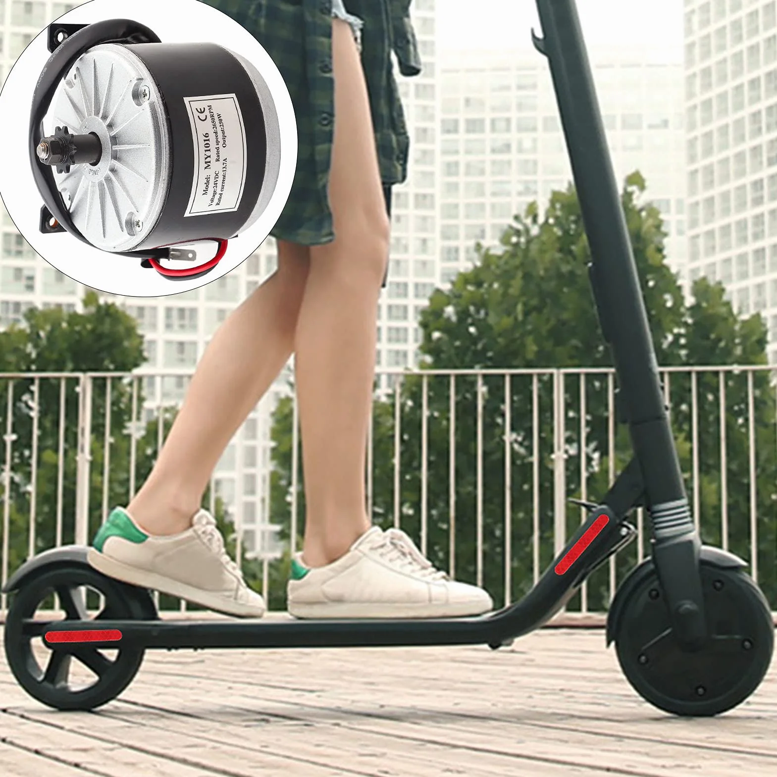 MY1016 24 V 250 W Motor Cepillo Alta Velocidad para Scooter Eléctrico Bicicleta Eléctrica