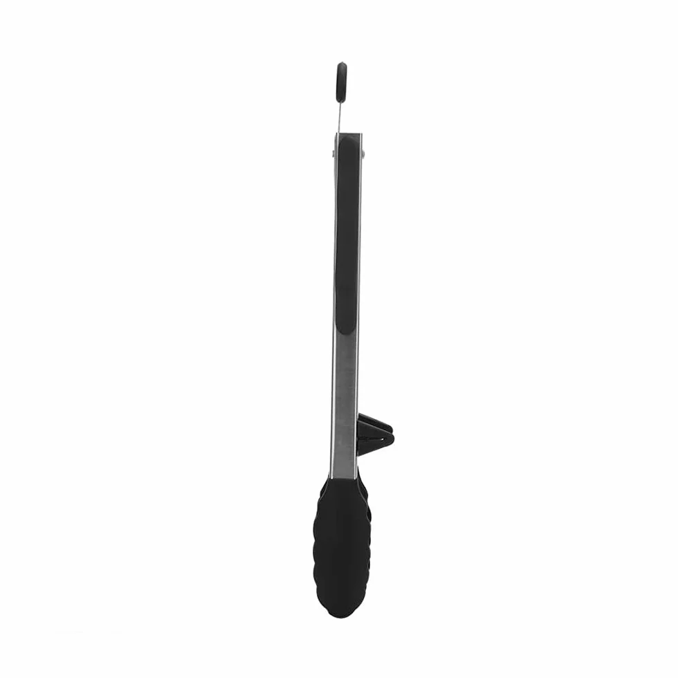 MRKU 1 Pieza de Pinza Resistente para cocinar, para Pan, Barbacoa, Hornear, Color Negro, con Cierre de Seguridad