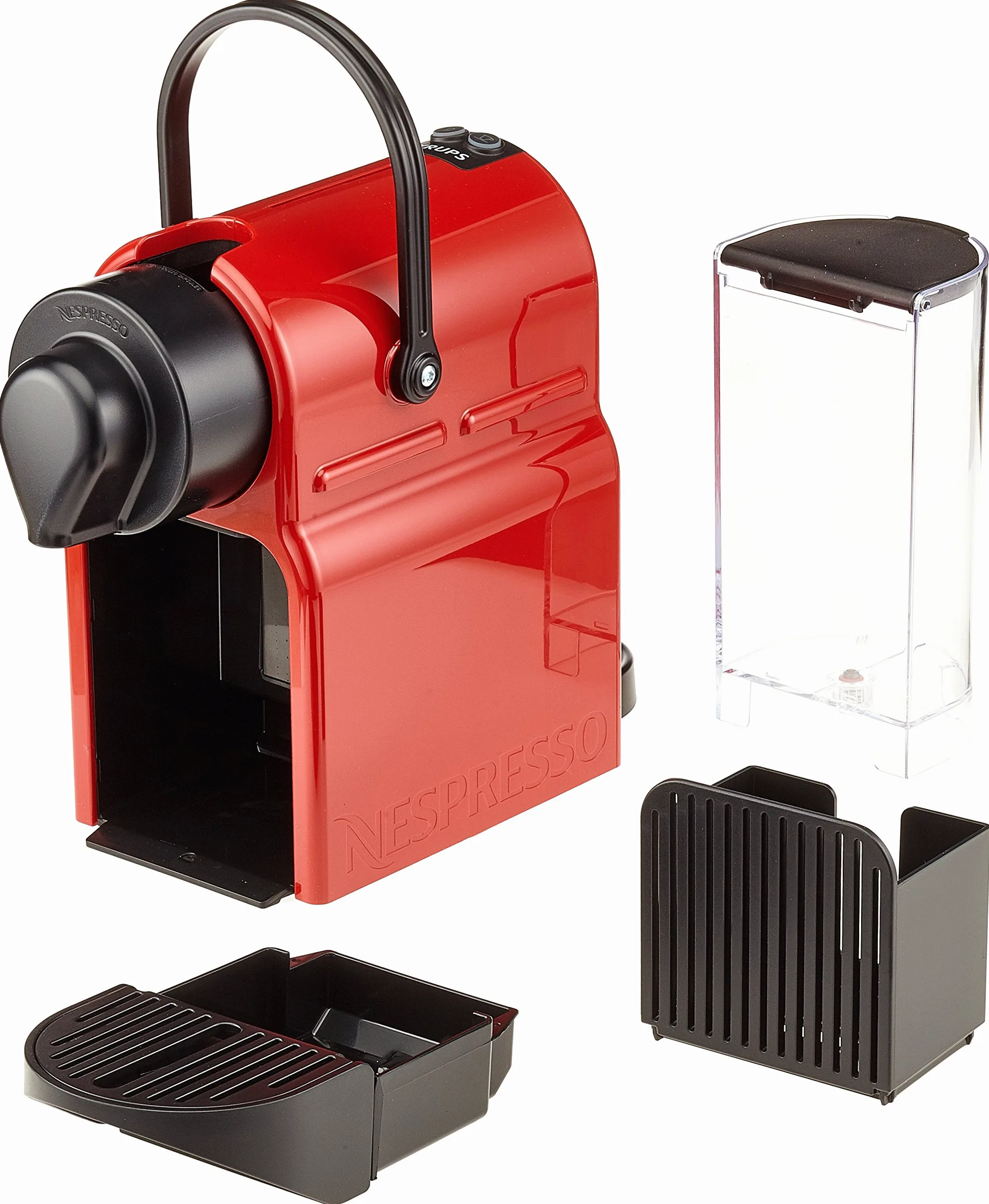 Nespresso Inissia Krups XN100510, Cafetera de Cápsulas, Rojo