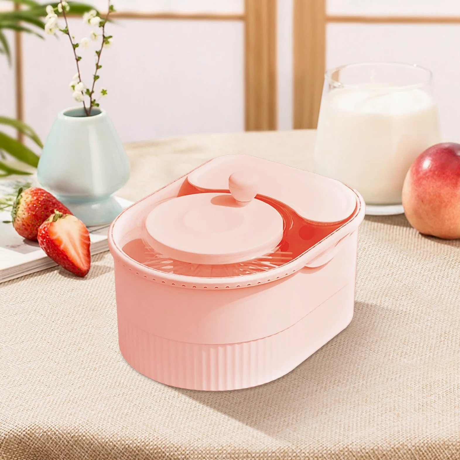 Centrifugadora Limpiadora De Verduras Y Frutas Para Cocina Tapa Segura Con | Cepillo Manual De Frutas Y Verduras Para Tomate Patata Pimiento Pepino Zanahoria Lechuga Uvas Cerezas