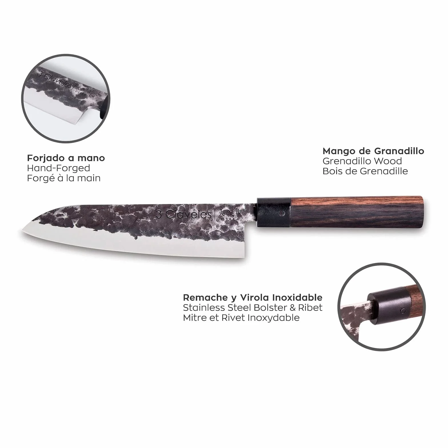 3 Claveles Osaka Santoku mes 18 cm. 7
