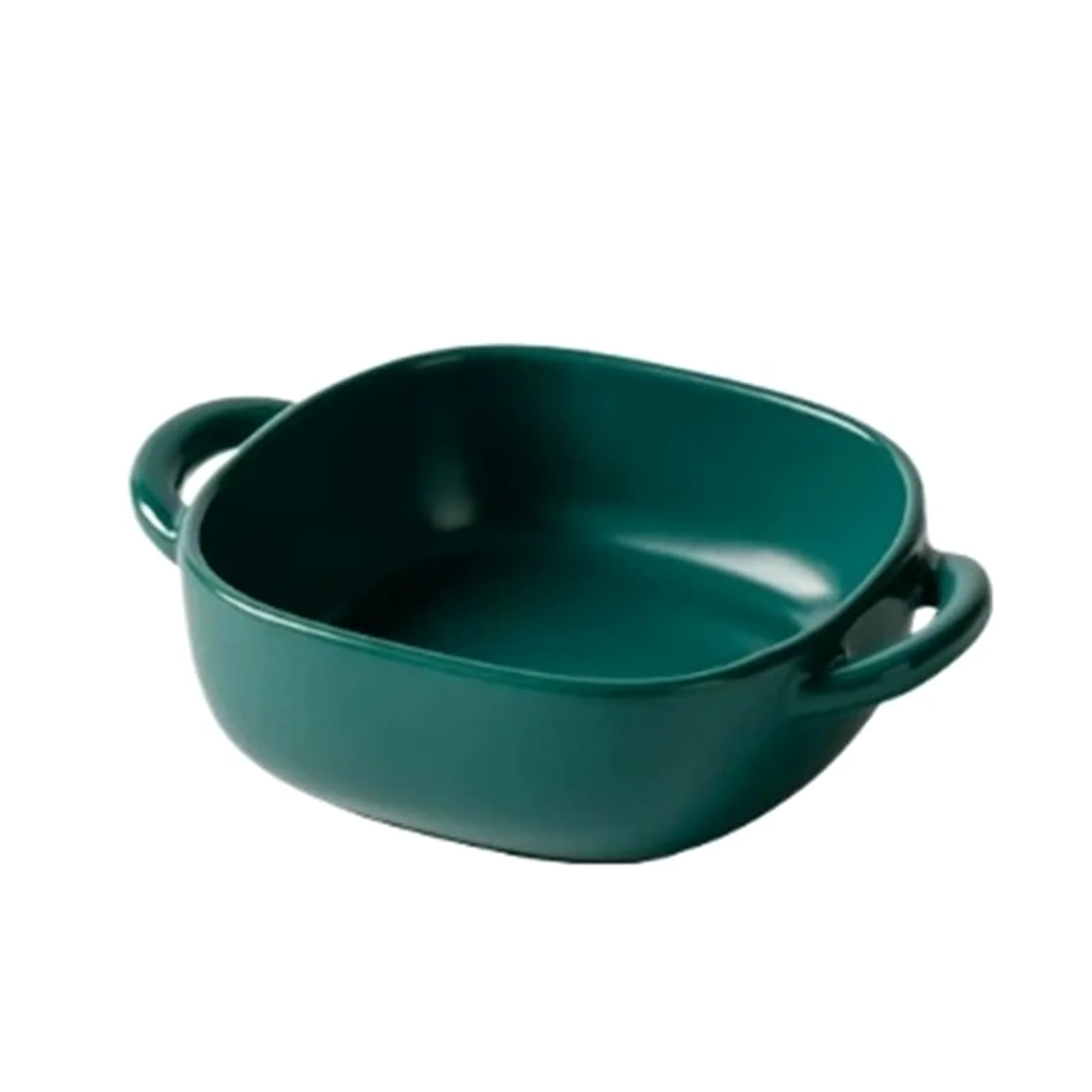 Fuente for Hornear de cerámica con Asas for Uso en Horno Bocadillos(Green,Medio)