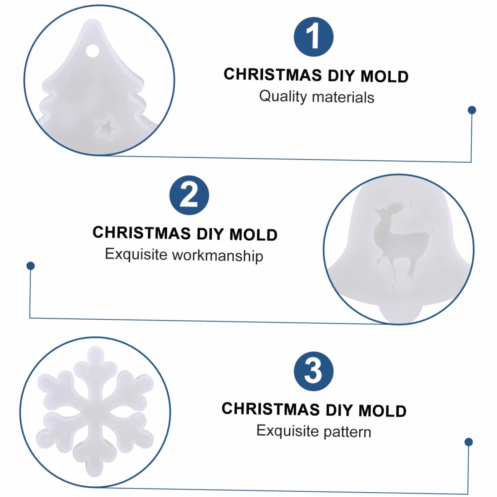 SHINEOFI 2 Series Moldes De Silicona Navideños Moldes Para Pasteles Moldes Caseros Moldes Para Hornear Moldes Redondos Para Chocolate Utensilios Para Hornear Fondant De 6 piezas*2