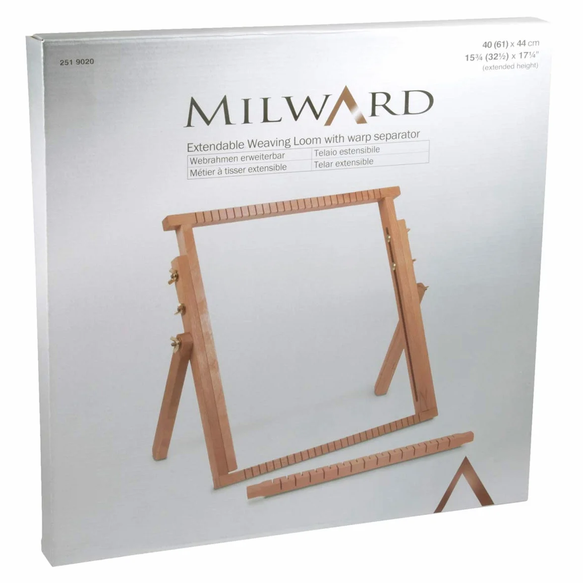 Milward 2519020 - Telar extensible (madera de haya, 40 x 40 – 61 cm)