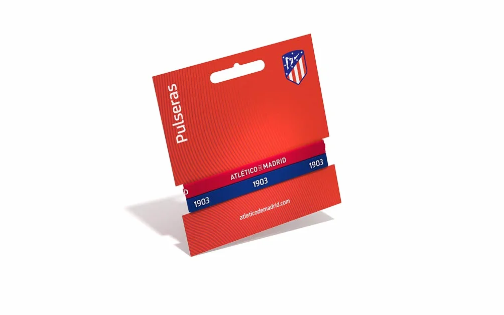 Atletico de Madrid Pulsera Relieve Roja y Azul Estándar para Hombre | Pulsera de Silicona | Apoya Producto Oficial Colchonero | ATM