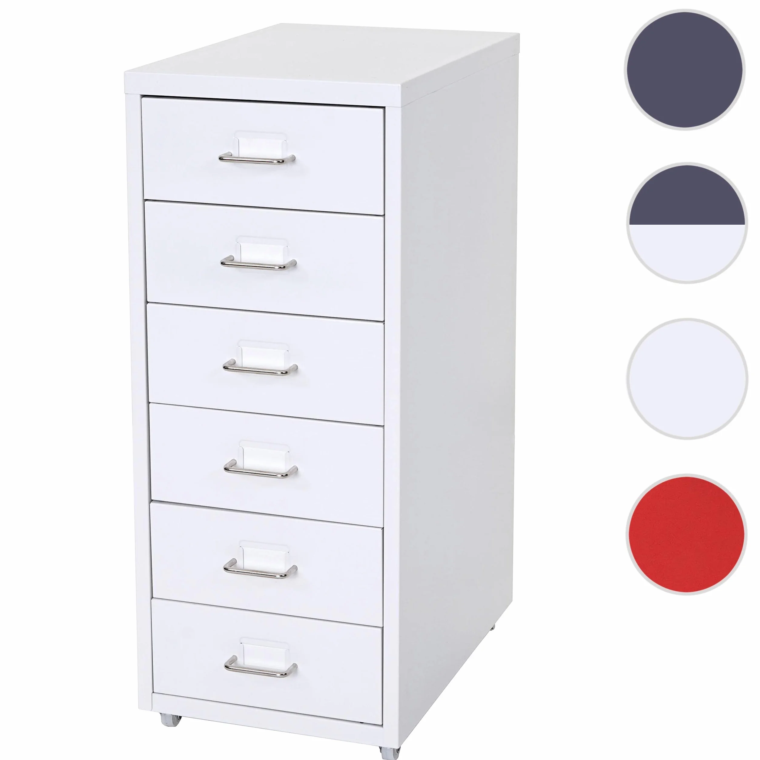 Mendler Boston T851AM - Cajonera Cajas de Almacenamiento (69 x 28 x 41 cm, 6 cajones), color blanco