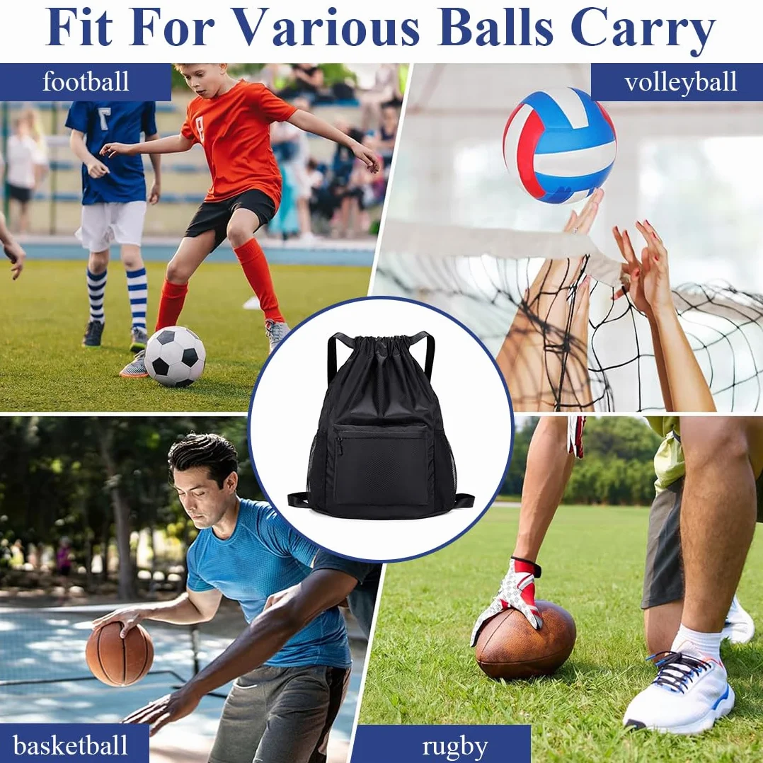 Mochila De Fútbol Y Baloncesto, Bolsa De Malla Con Mosquetón