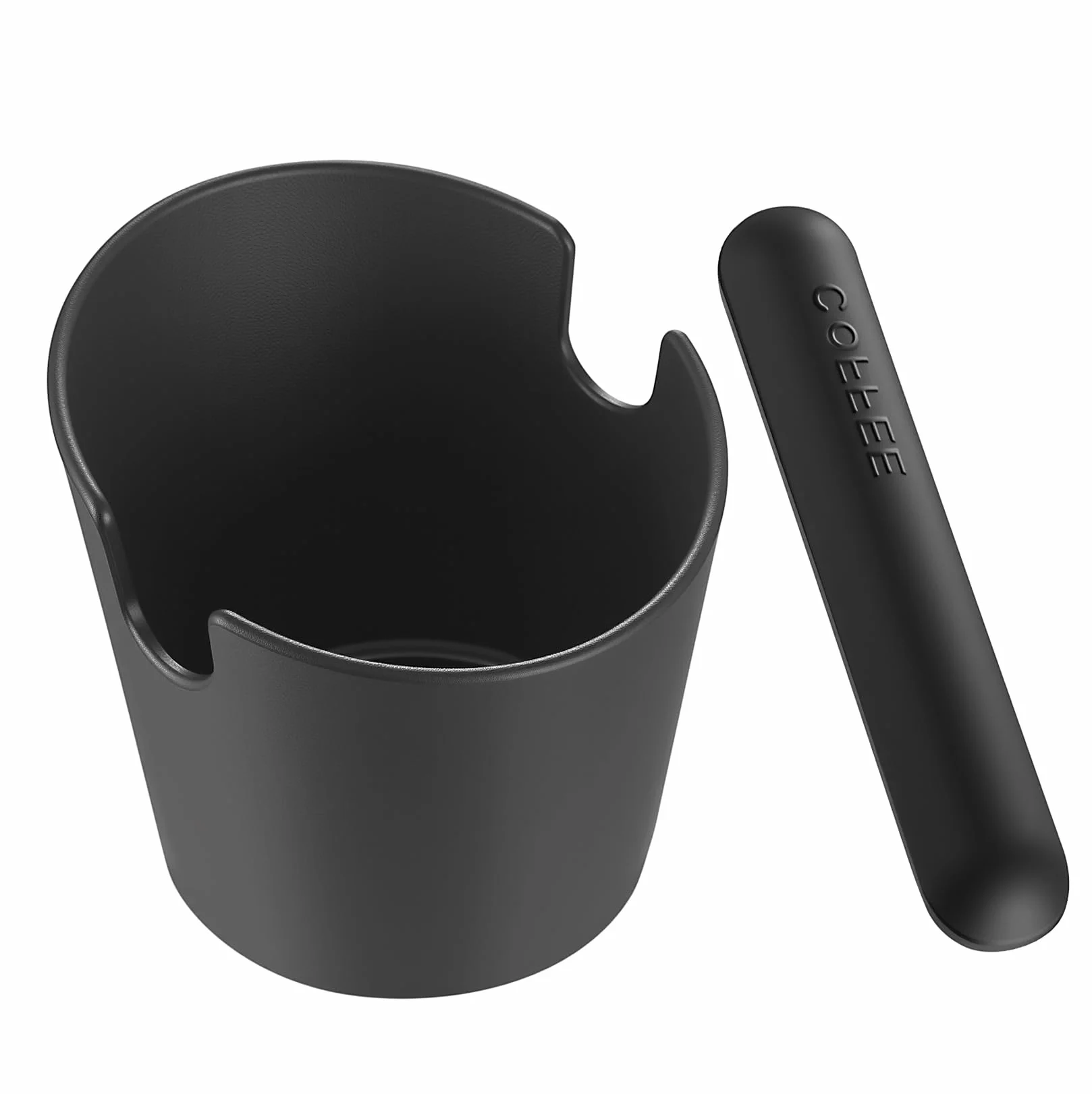 Coffee Knock Box, Cubo Caja para Posos de Cafés, Caja de Posos de Café Deposito con Barra de Golpe Extraíble para Accesorios de Máquina de Café Barista(Negro)
