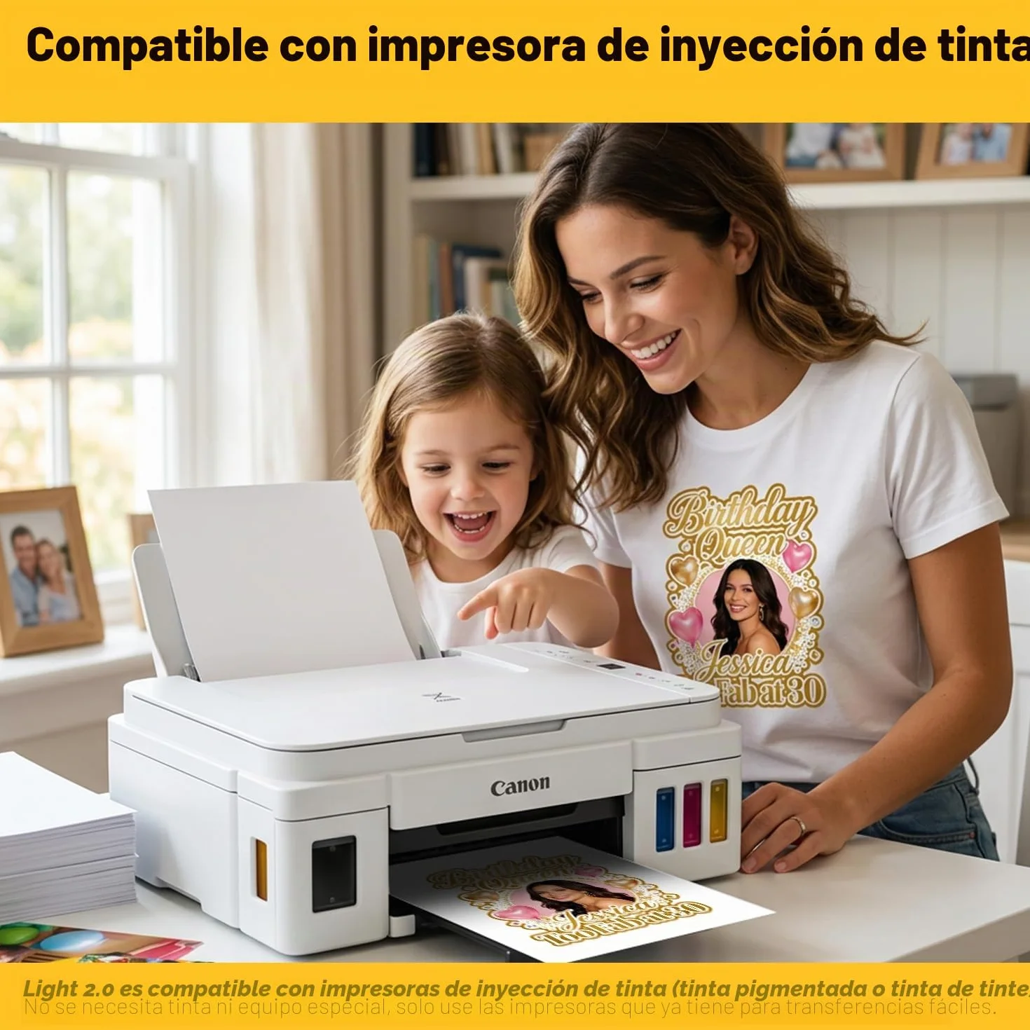 TransOurDream-vieja marca.Transfer Paper Para Tejidos Claros,Papel de Transferencia,Sin Impresión de Espejo(A4x10 Hojas)