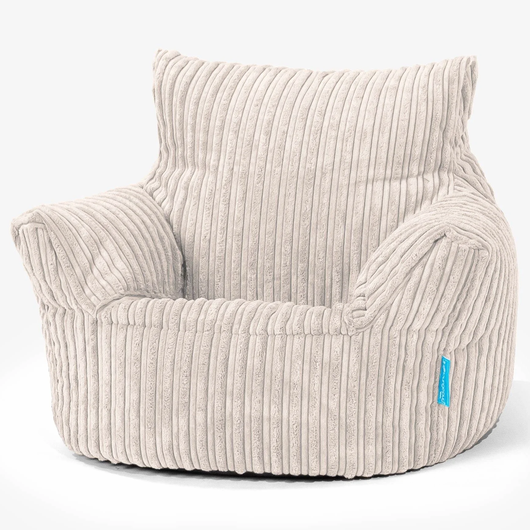 Lounge Pug Sillón Infantil Puf de Pana, Marfil, Silla Puff para Niños y Niñas, Sala de Juegos o Dormitorio
