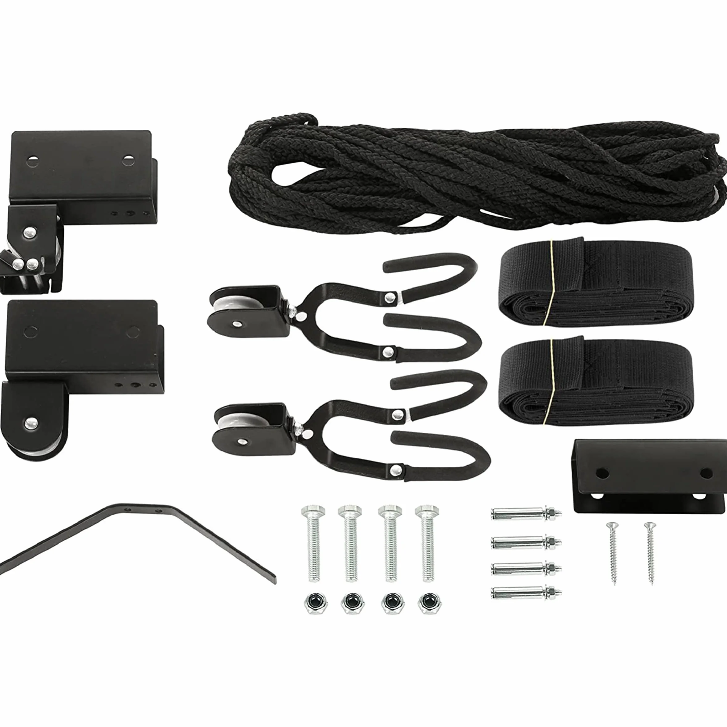 RAD Sportz Juego de elevación para Kayak, Sistema de polea 125 Libras, Negro, Paquete de 2