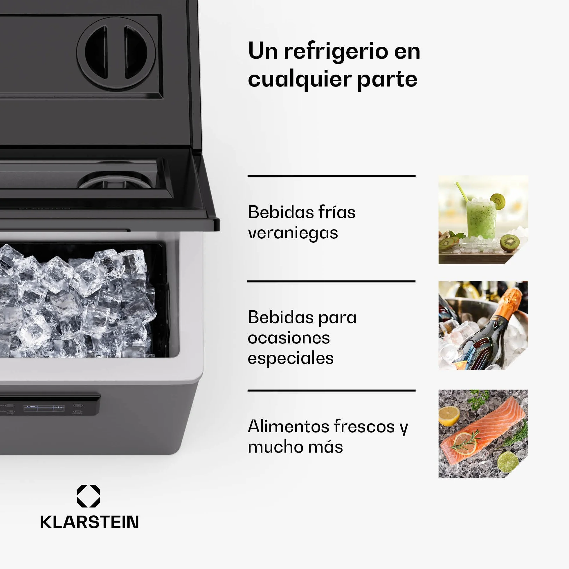 Klarstein FrostMaster máquina de hielo - hasta 40 kg/día, 34 cubitos en 15 min, carcasa de acero inoxidable, panel led, fácil de limpiar, ideal para casa y fiestas