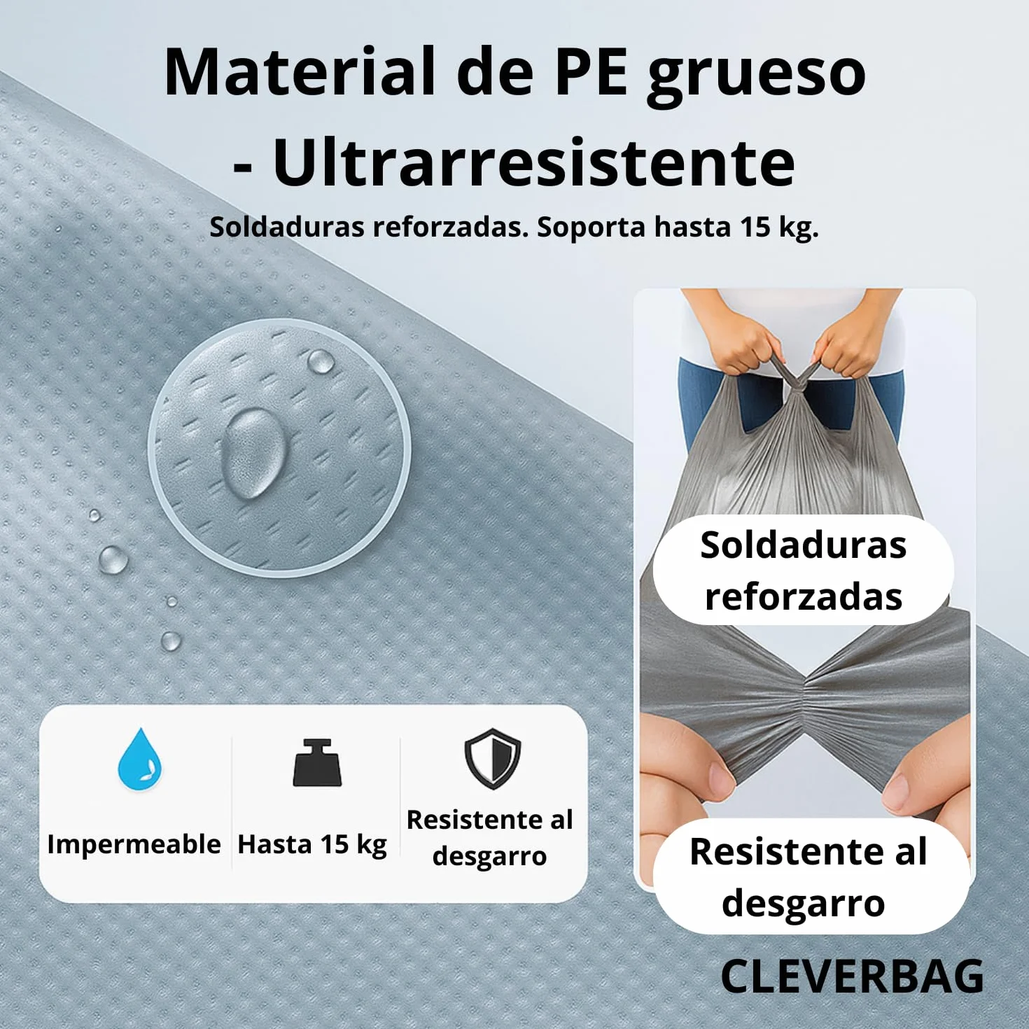 Lot de 10 bolsas de almacenamiento para ropa XXL 82×125 cm – Impermeables, resistentes PE – Bolsas de mudanza de gran formato con asas – Para edredones, almohadas, juguetes – Carga máxima 15