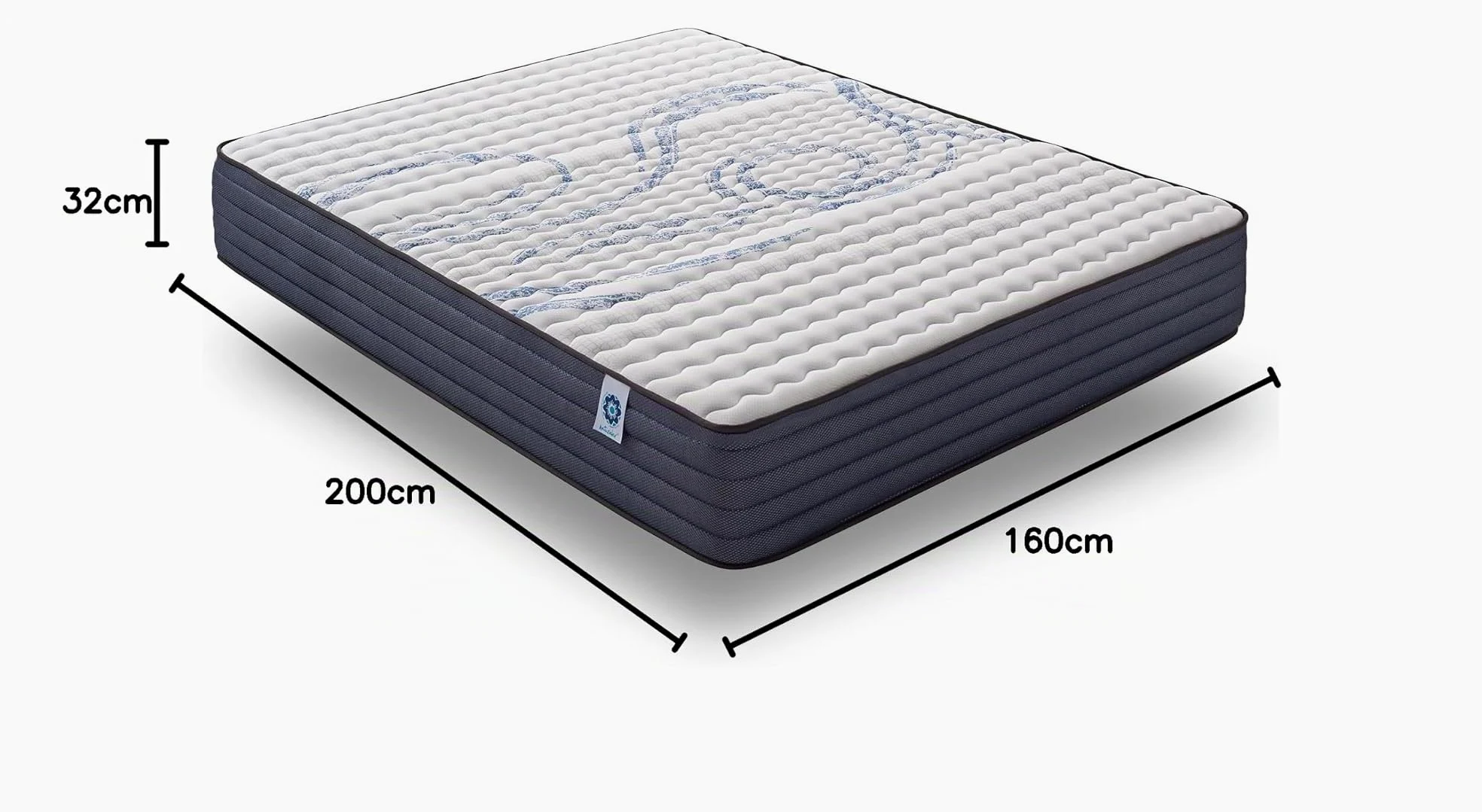 Naturalex - Perfectsleep - Colchón 160x200 cm Viscoelástico - 32 cm | Firme - Espuma HR + Blue Látex - Ergonómico - Hipoalergénico - Transpirable - Muy Grueso - Reversible Verano/Invierno