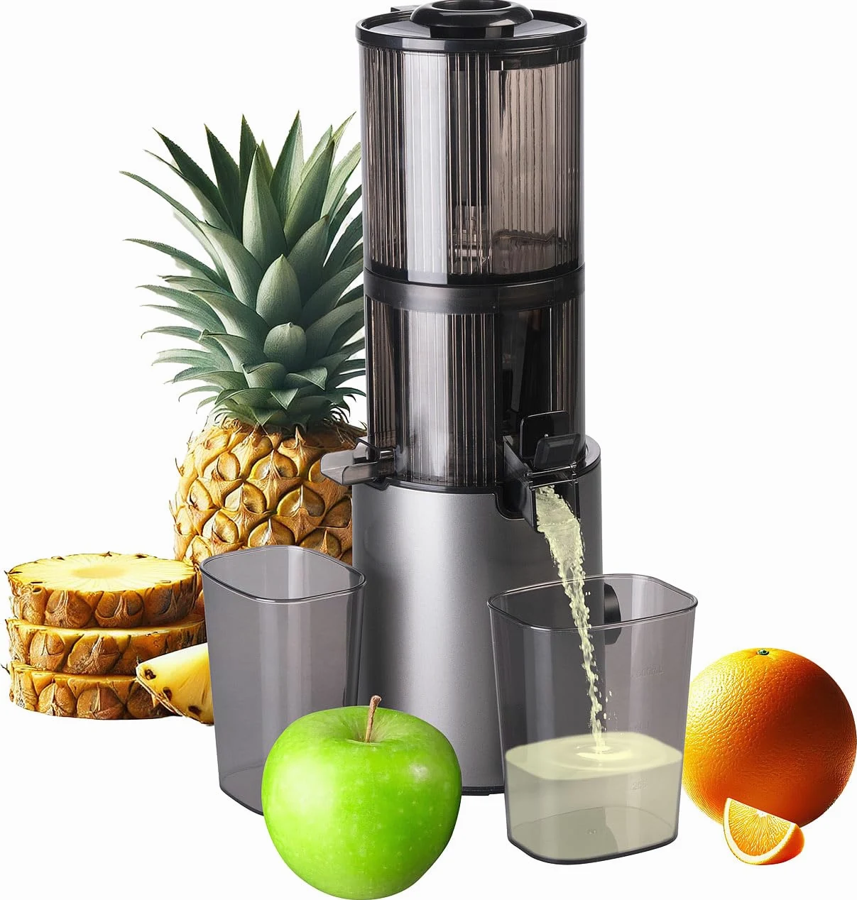 Rosenstein & Söhne Extractor de zumo lento eléctrico 200 W 800 ml con marcha atrás