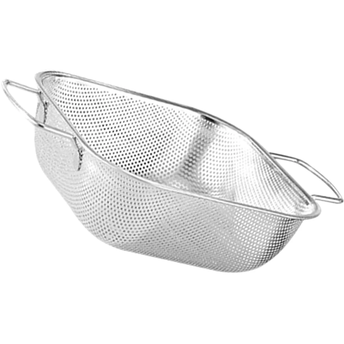 OUNONA Colador de Arroz de Acero Inoxidable Cesta de Drenaje Cocina con Asas Dobles para Frutas Verduras y Arroz