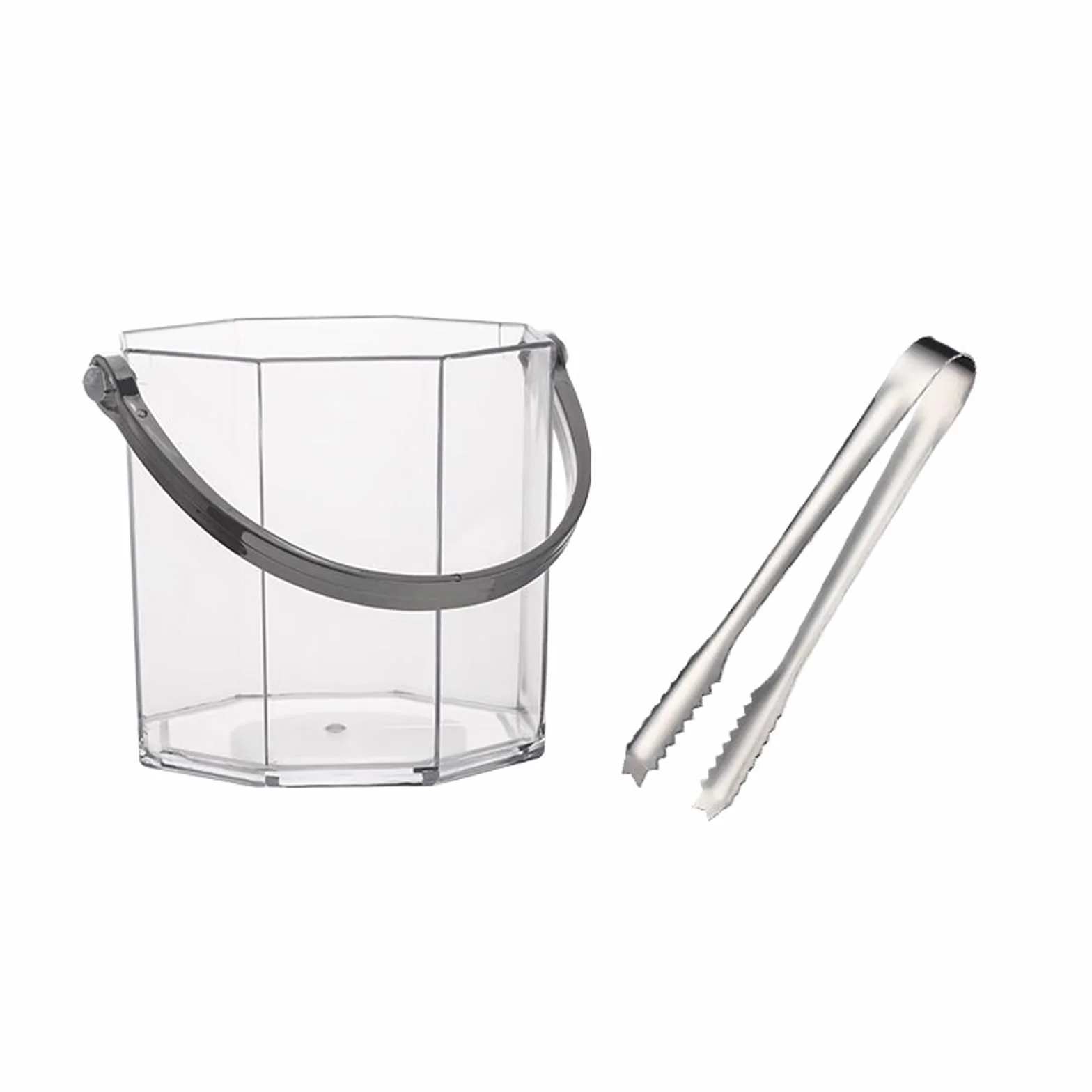 Cubos de hielo acrílicos con pinzas y asas, 950 ml, de plástico, para vino, botella, enfriador de bebidas, cubo de hielo, champán, vino, cerveza, bebida, cubo de hielo