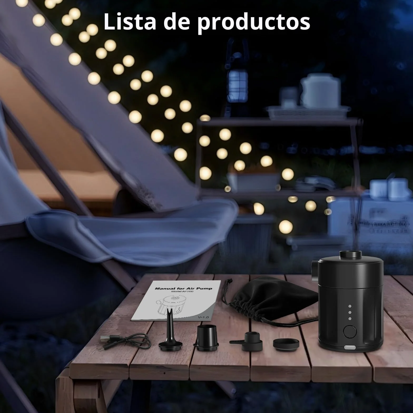 Mojimdo Bomba de Aire Eléctrica Portátil Recargable 2 en 1 para Inflables, Mini Bomba de Vacío con 4 Boquillas